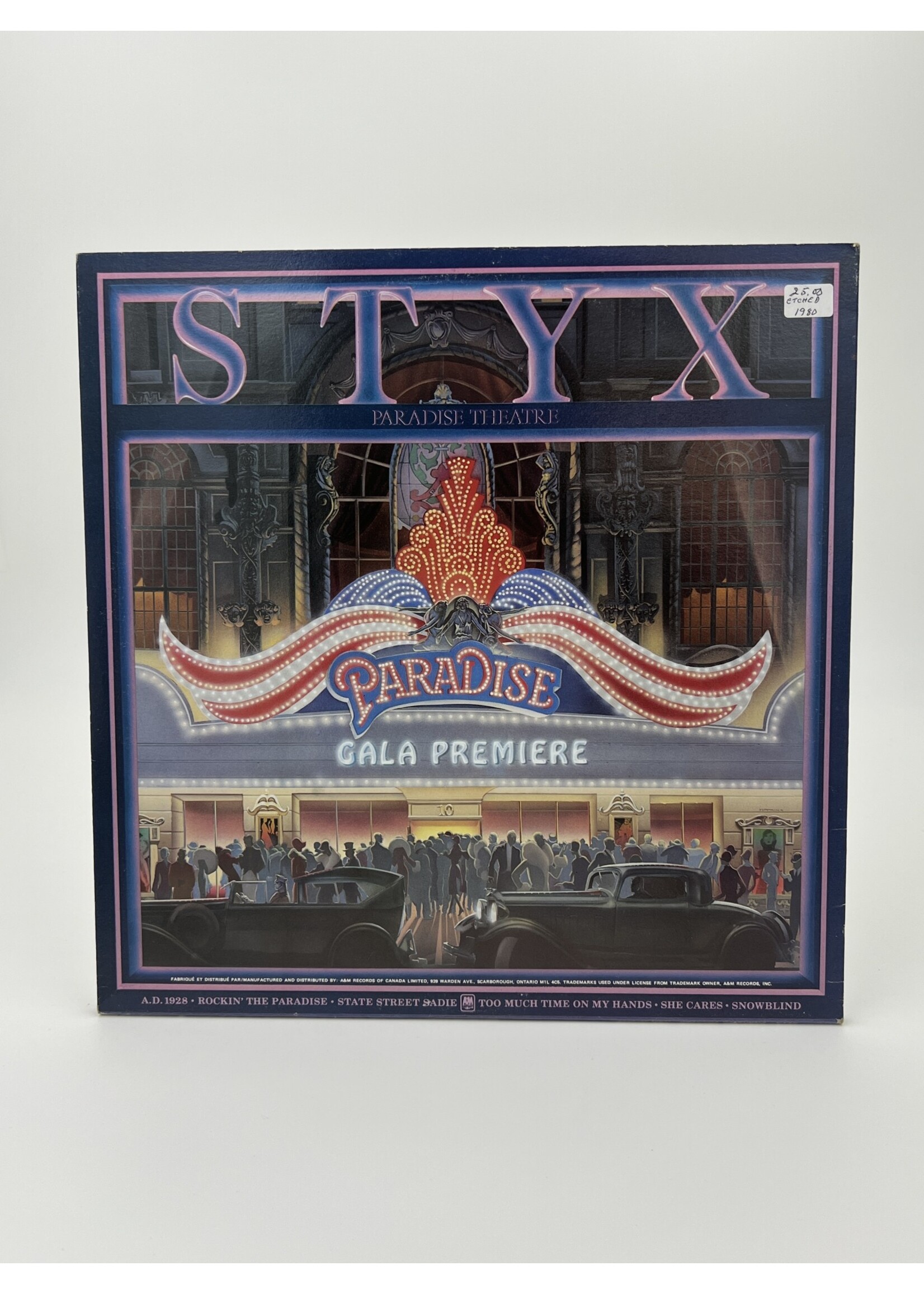 LP Styx Paradise Theatre Etched LP Record