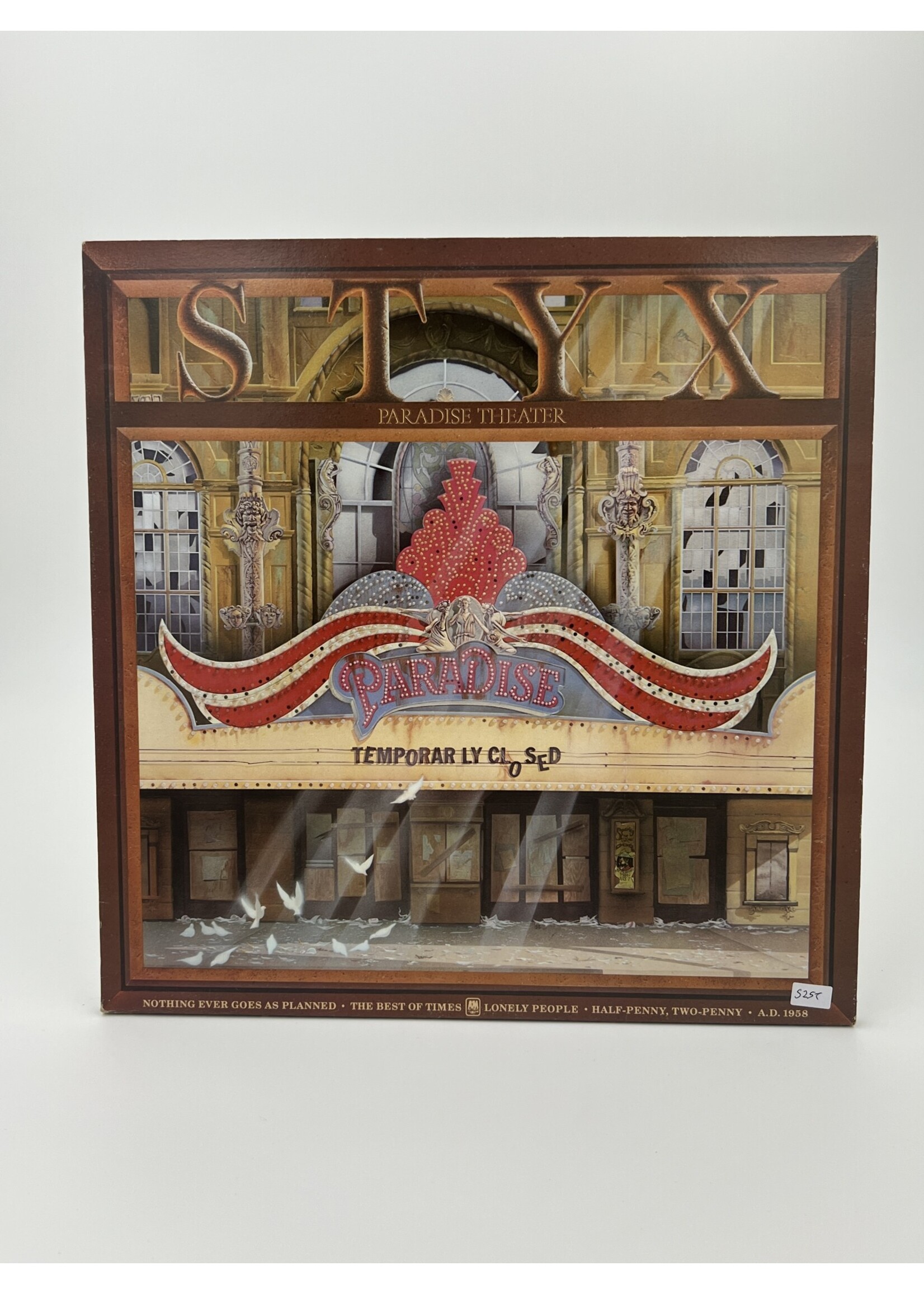 LP Styx Paradise Theatre Etched LP Record