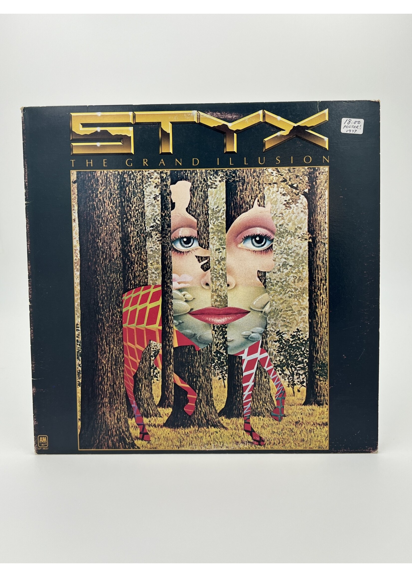LP   Styx The Grand Illusion LP Record With Poster
