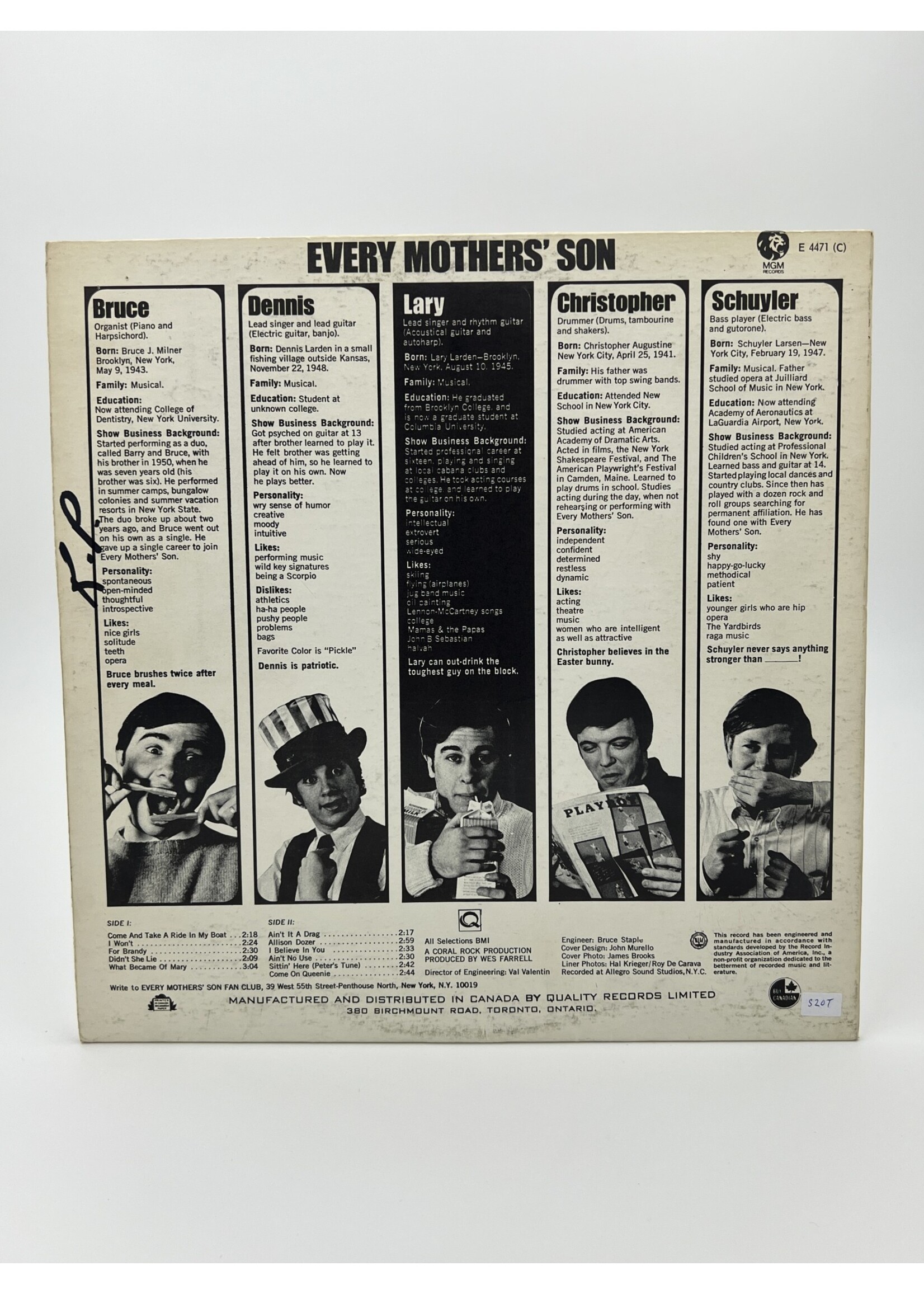 LP   Every Mothers Son LP Record