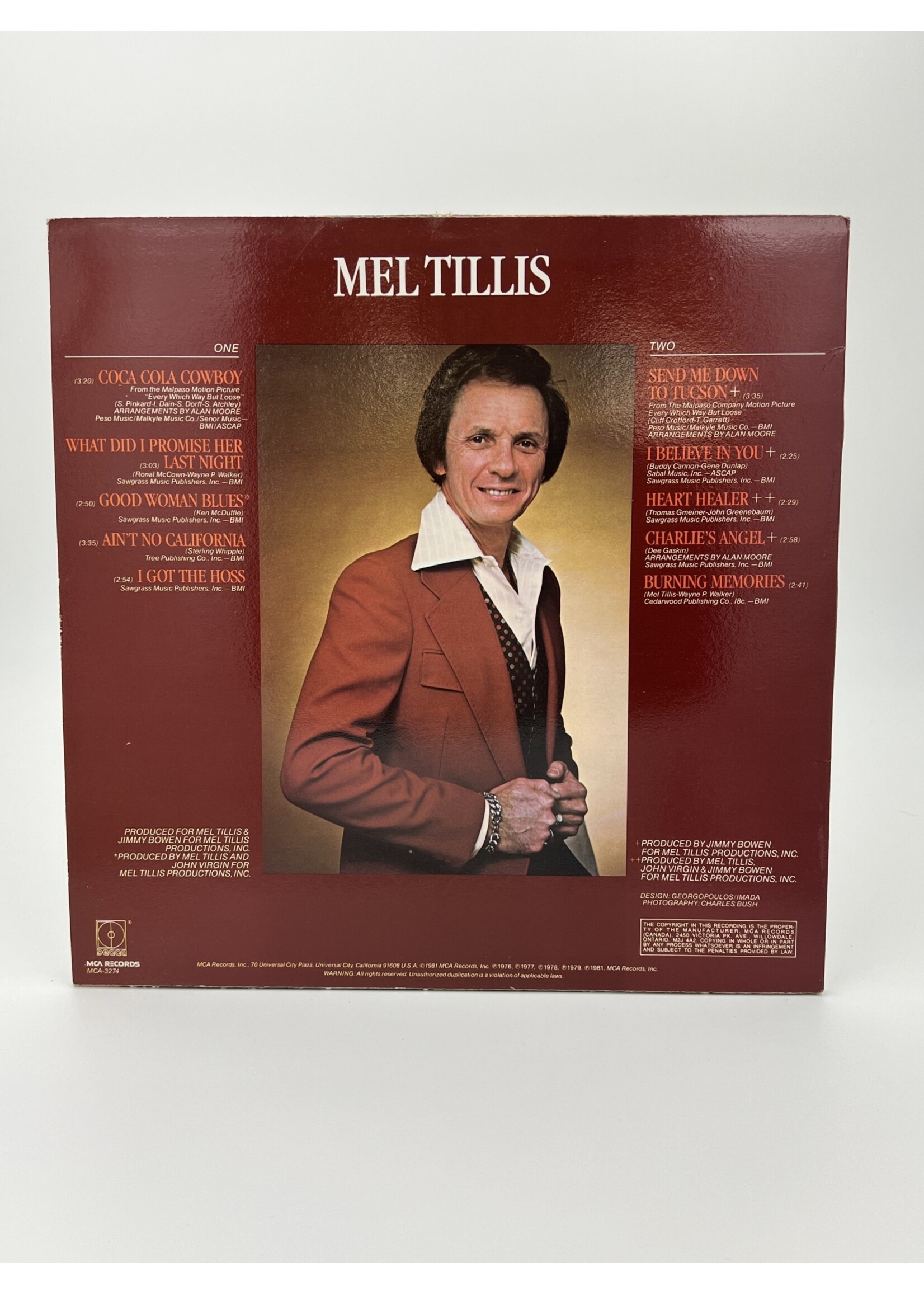 LP   The Very Best Of Mel Tillis LP Record
