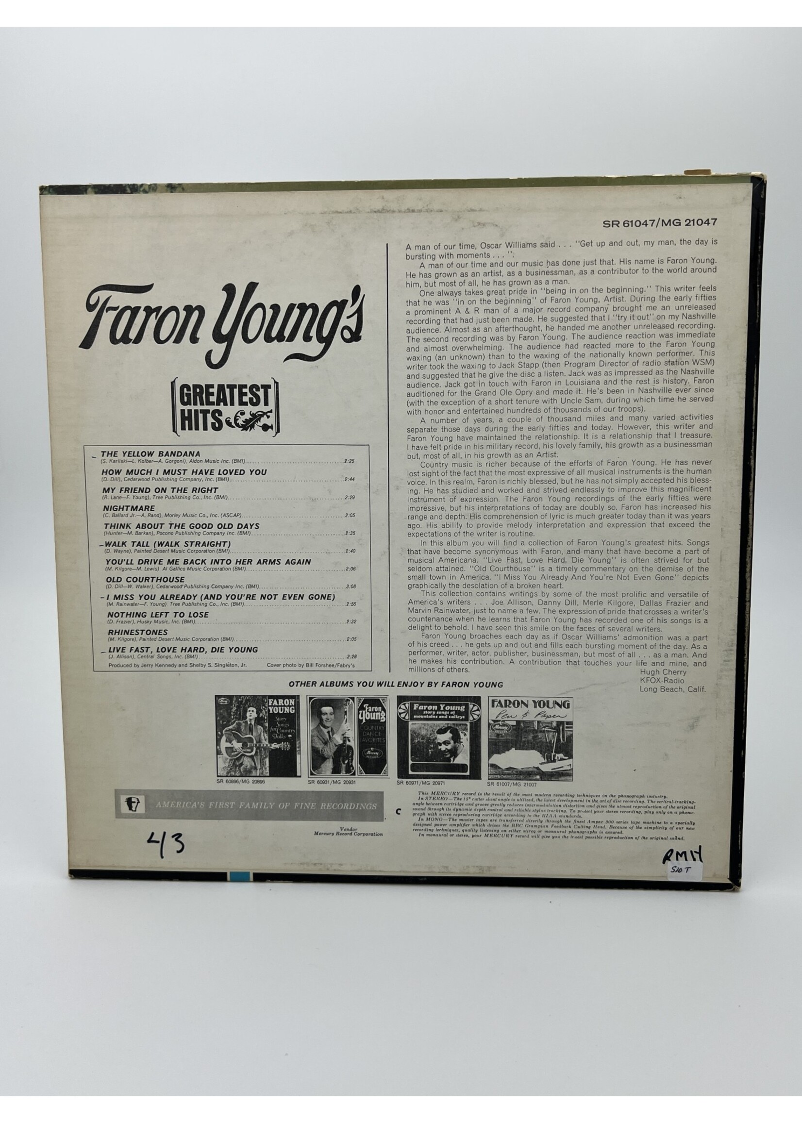 LP   Faron Youngs Greatest Hits LP Record
