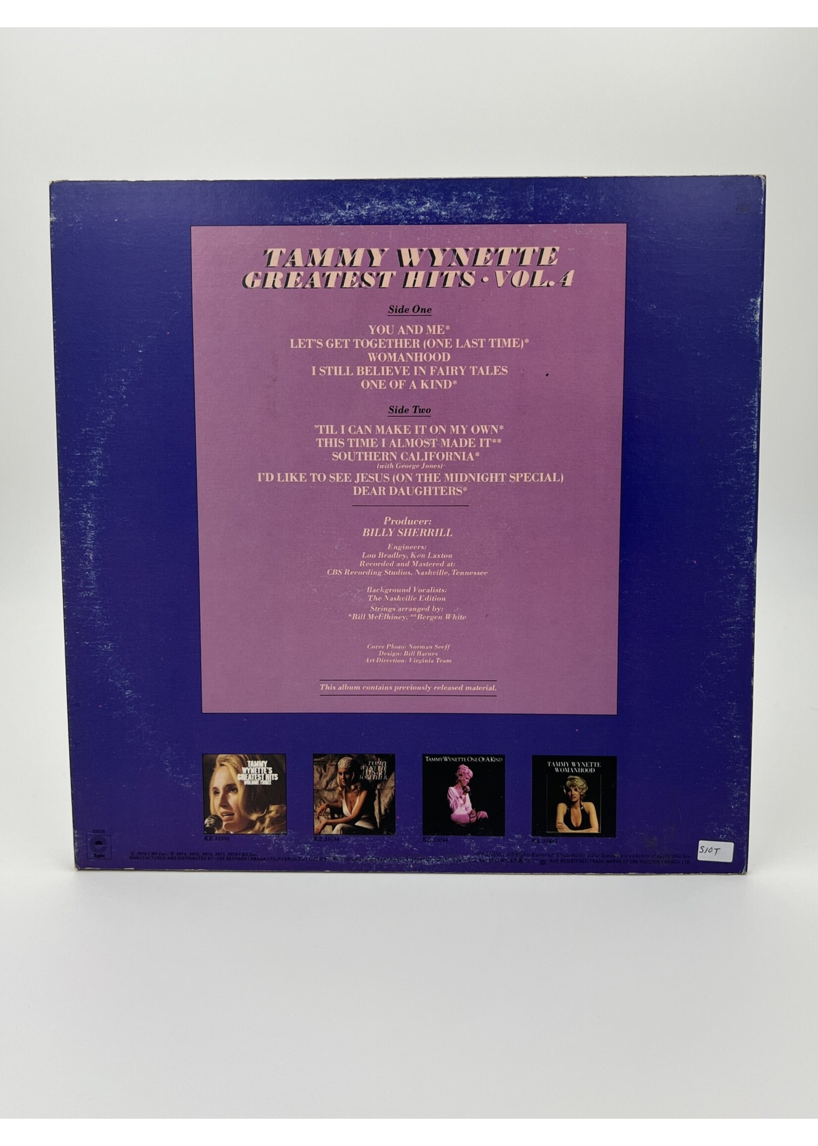 LP   Tammy Wynette Greatest Hits Volume 4 LP Record