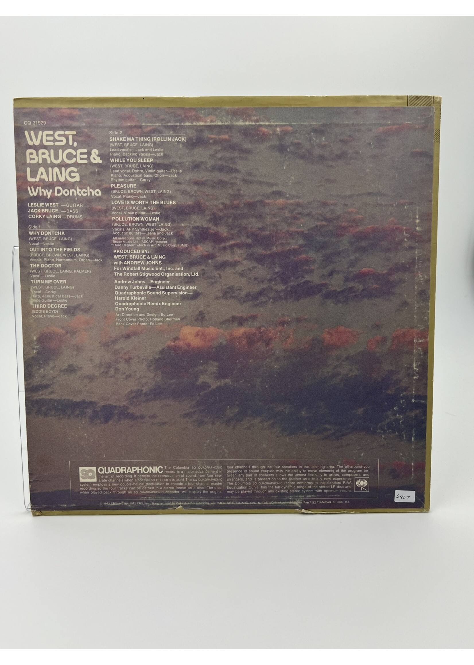 LP   West Bruce And Laing Why Dontcha Quadraphonic LP Record
