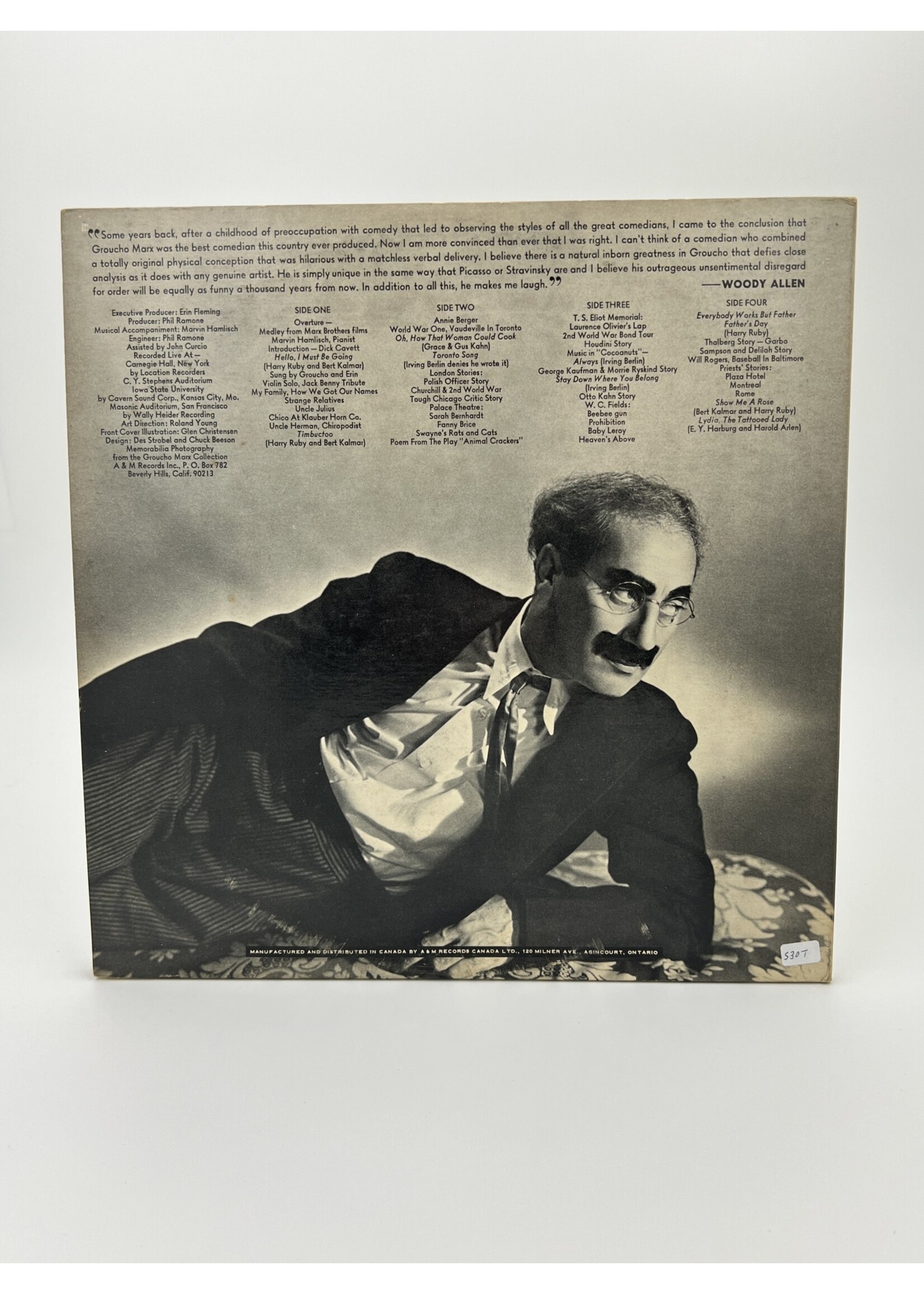LP   An Evening With Groucho 2 LP Record