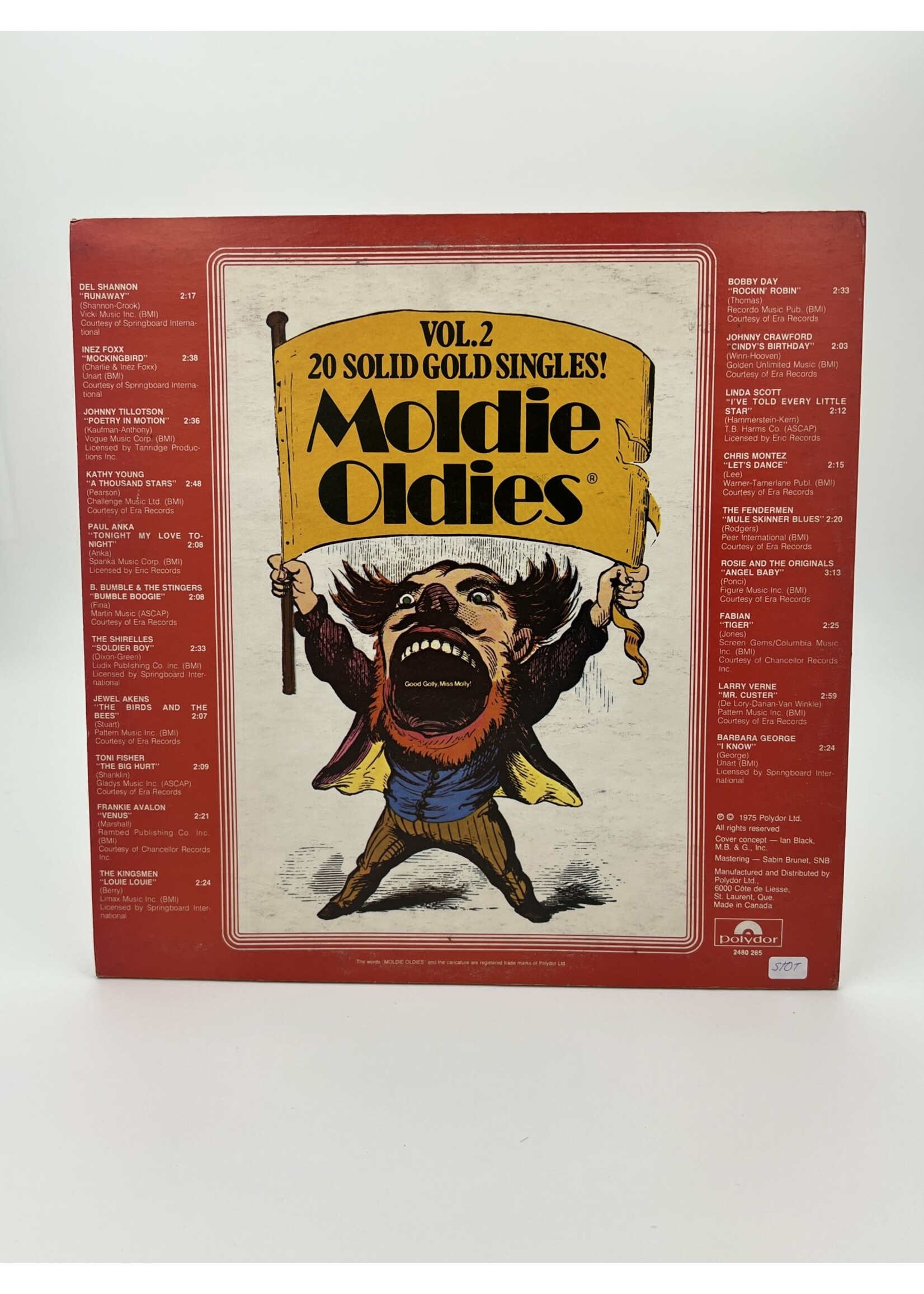 LP   Moldie Oldies 20 Solid Gold Singles Volume 2 LP Record