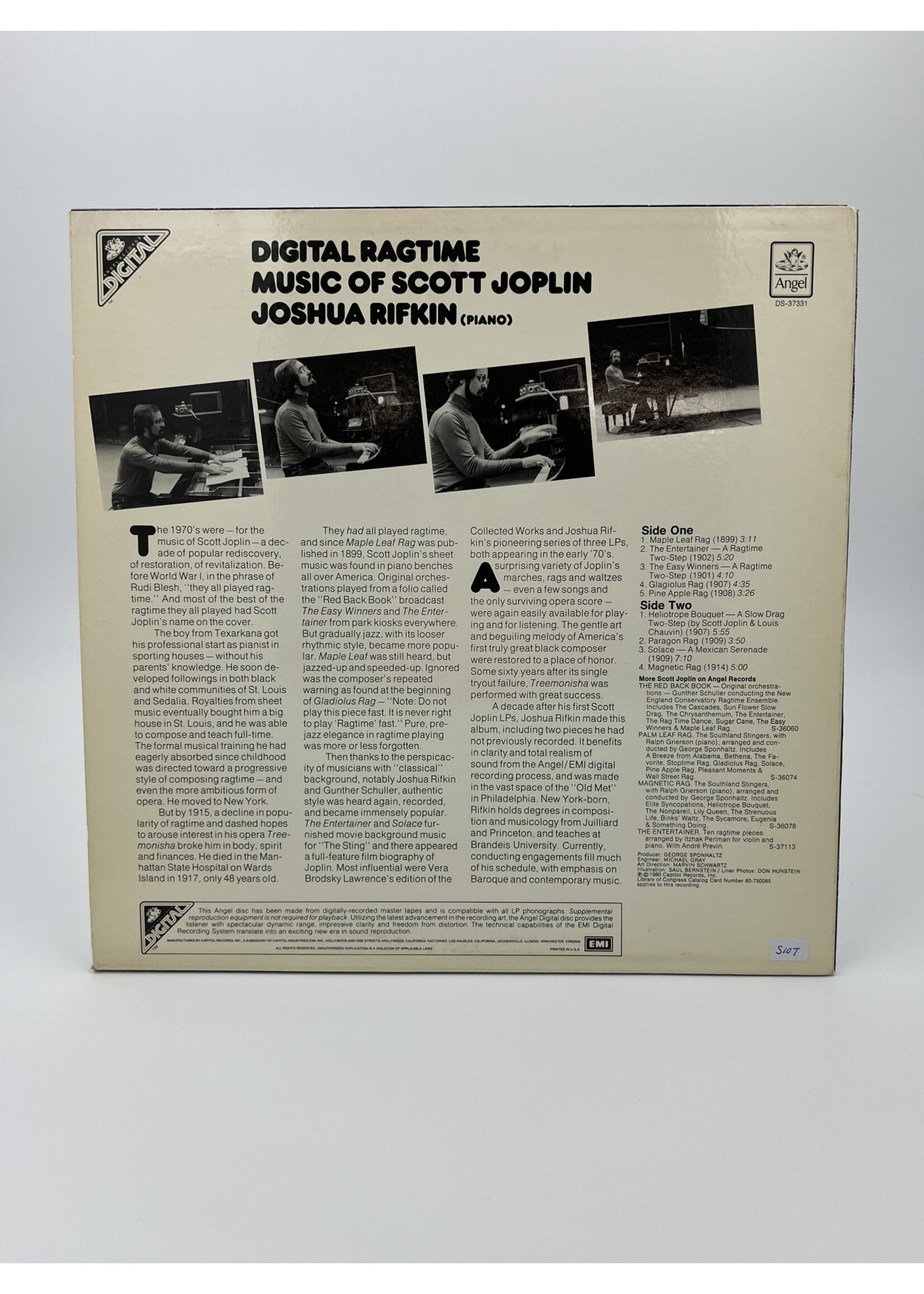 LP   Digital Ragtime Music Of Scott Joplin LP Record