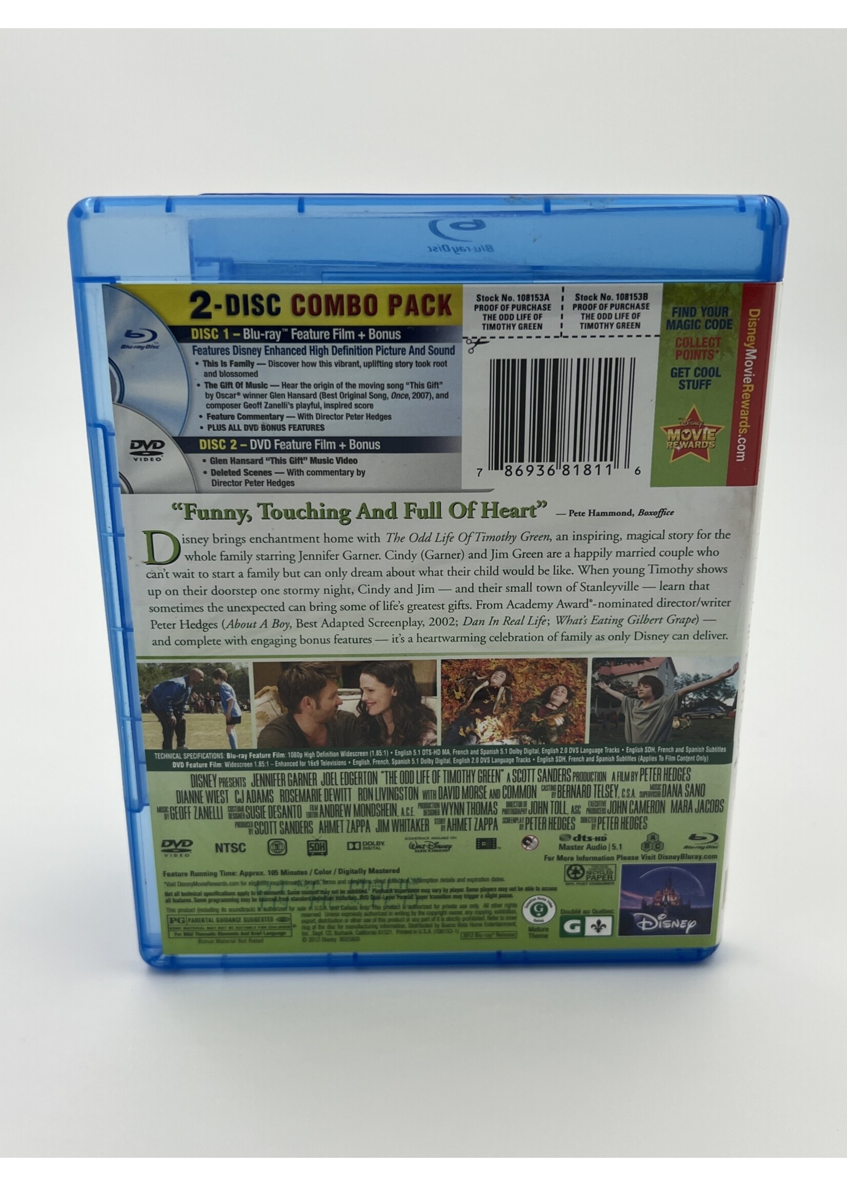 Bluray Disney The Odd Life Of Timothy Green Bluray