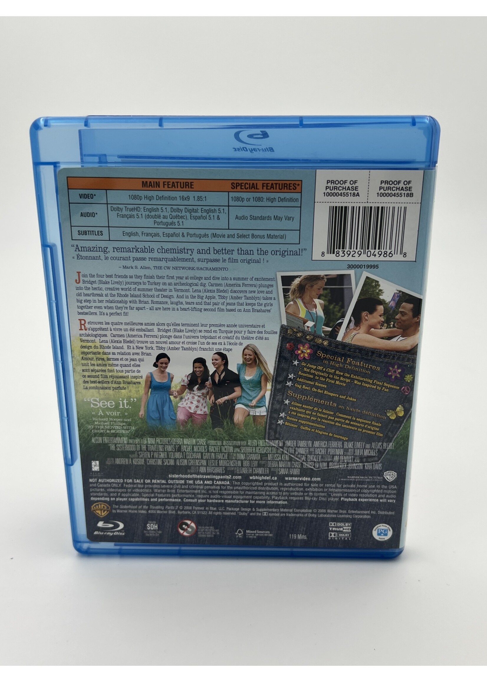 Bluray The Sisterhood Of The Traveling Pants 2 Bluray