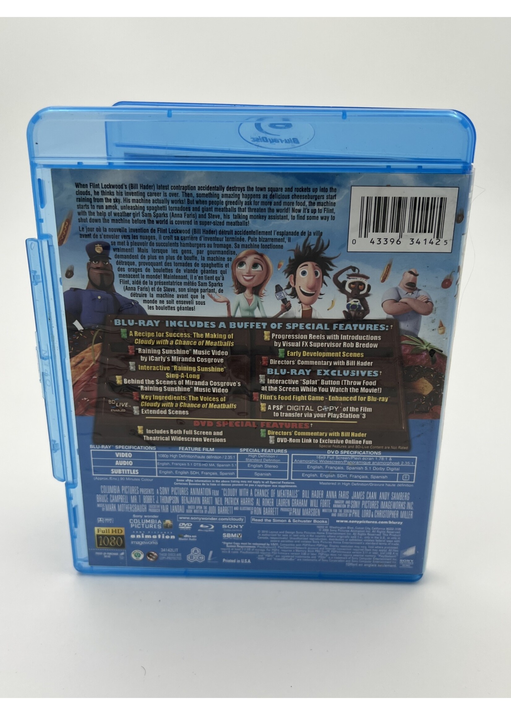 Bluray Cloudy With A Chance Of Meatballs Bluray