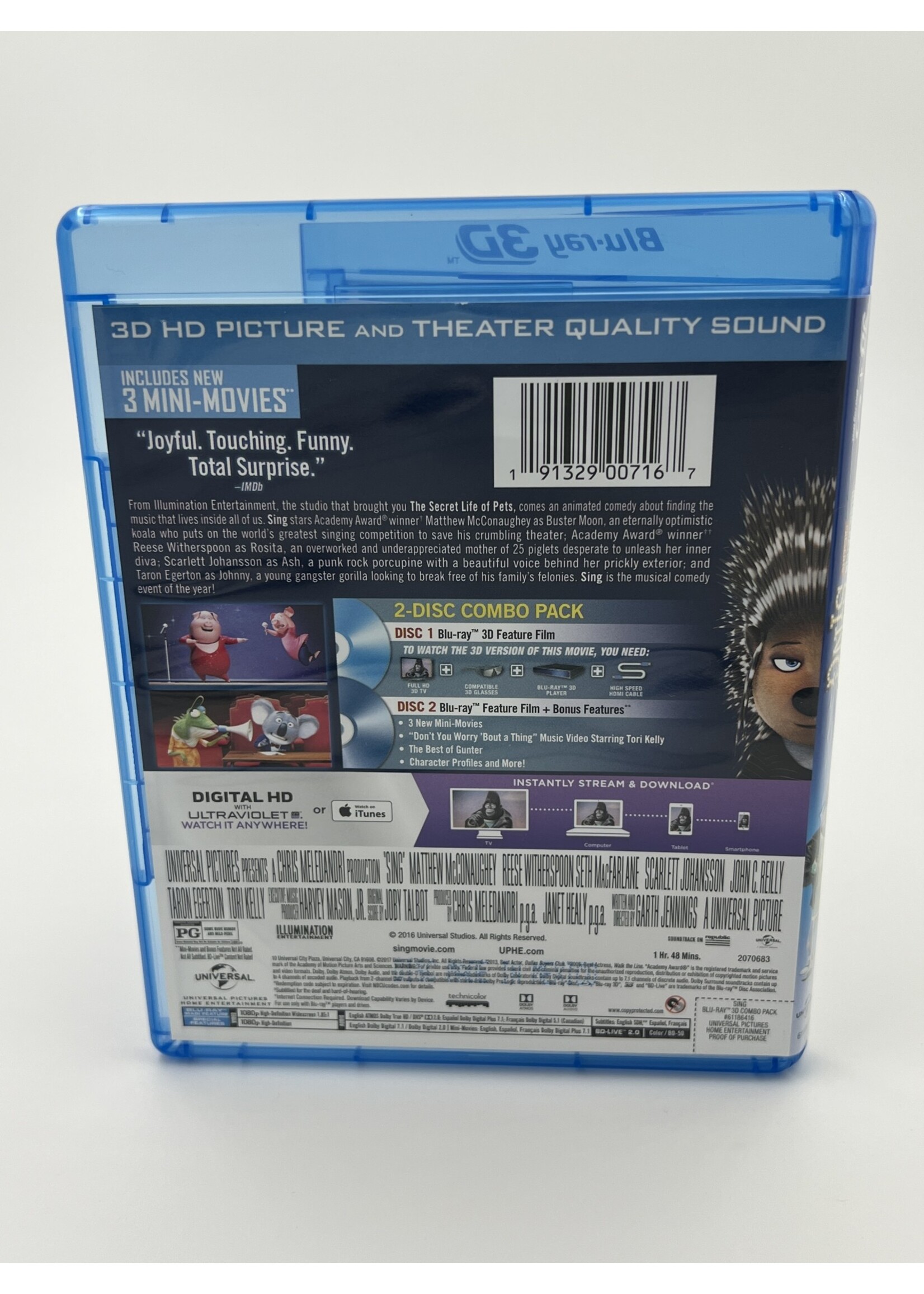 Bluray   Sing 3D Special Edition Bluray