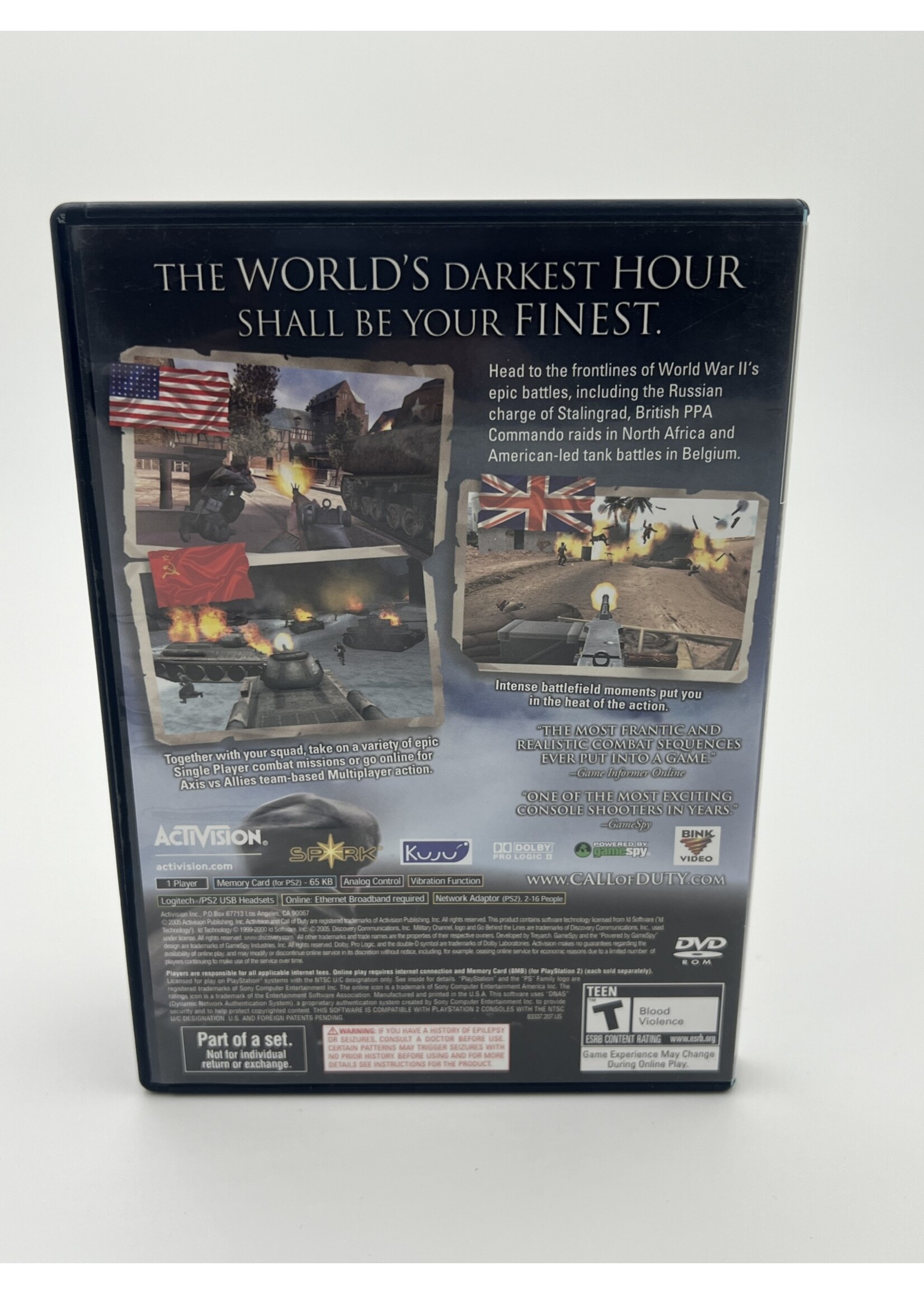 Sony Call Of Duty Finest Hour Ps2