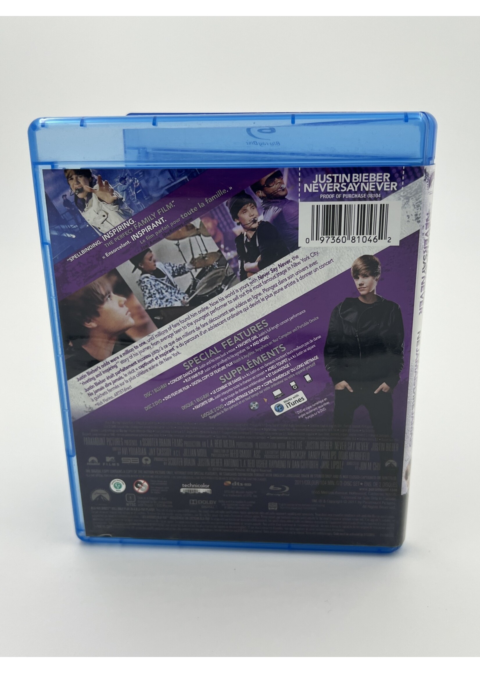 Bluray Justin Bieber Never Say Never Bluray