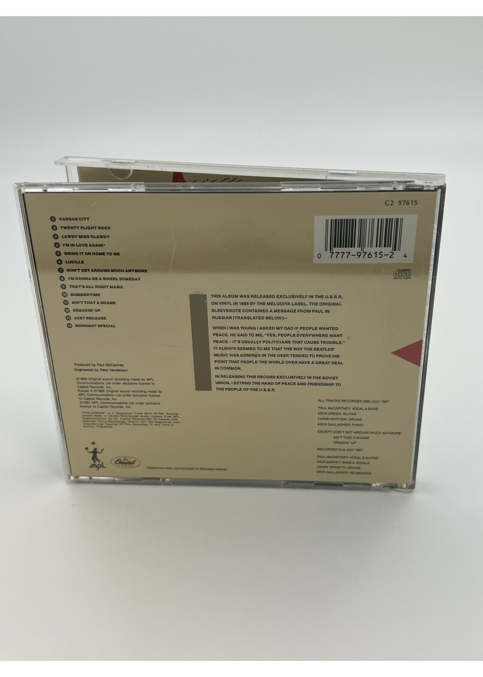 CD Paul McCartney Choba B CCCP The Russian Album CD