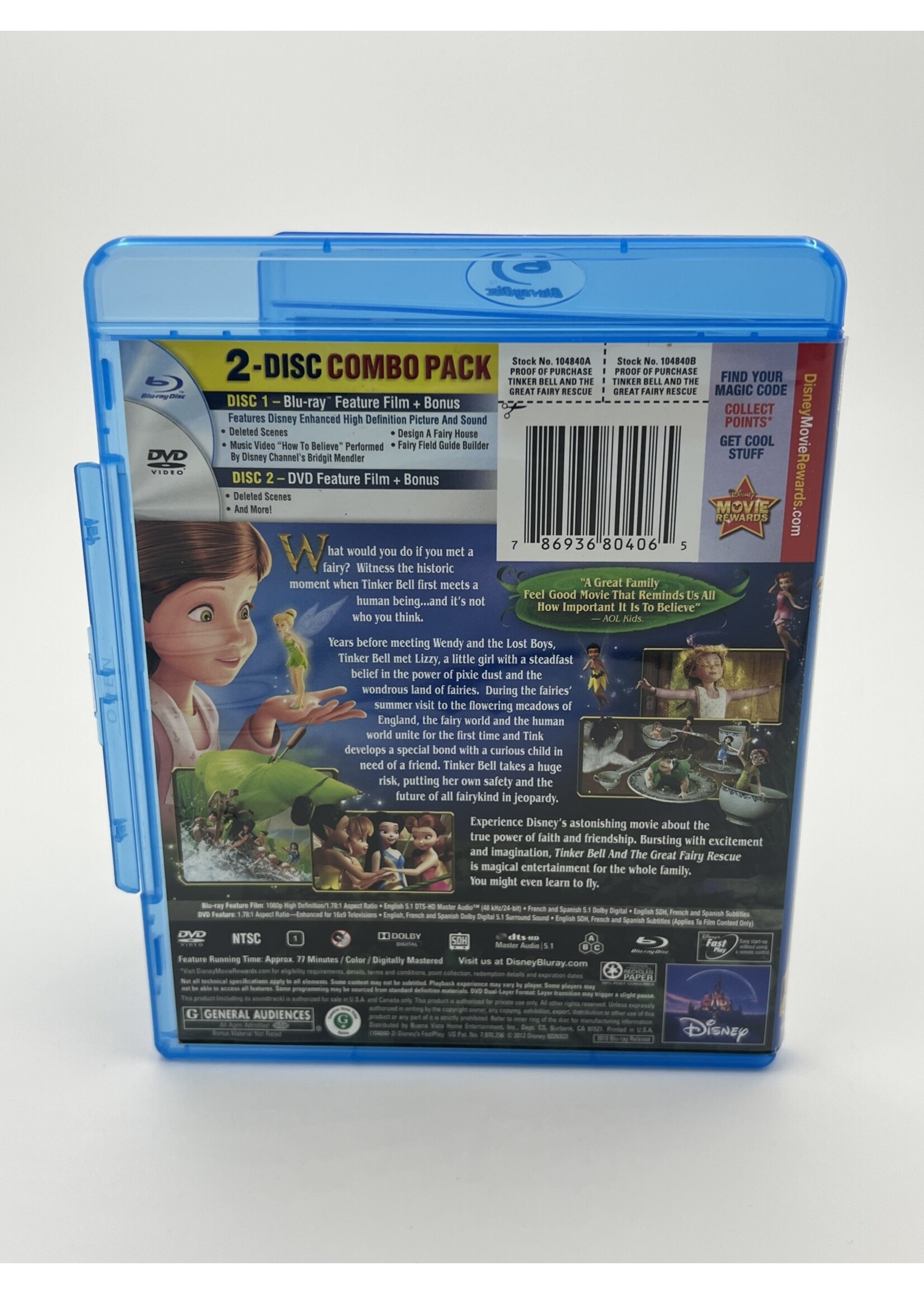 Bluray Disney Tinkerbell And The Great Fairy Rescue Bluray