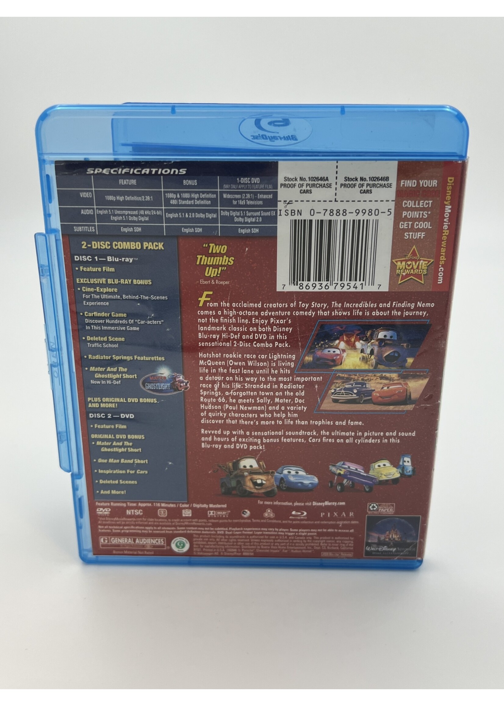 Bluray Disney Cars Bluray