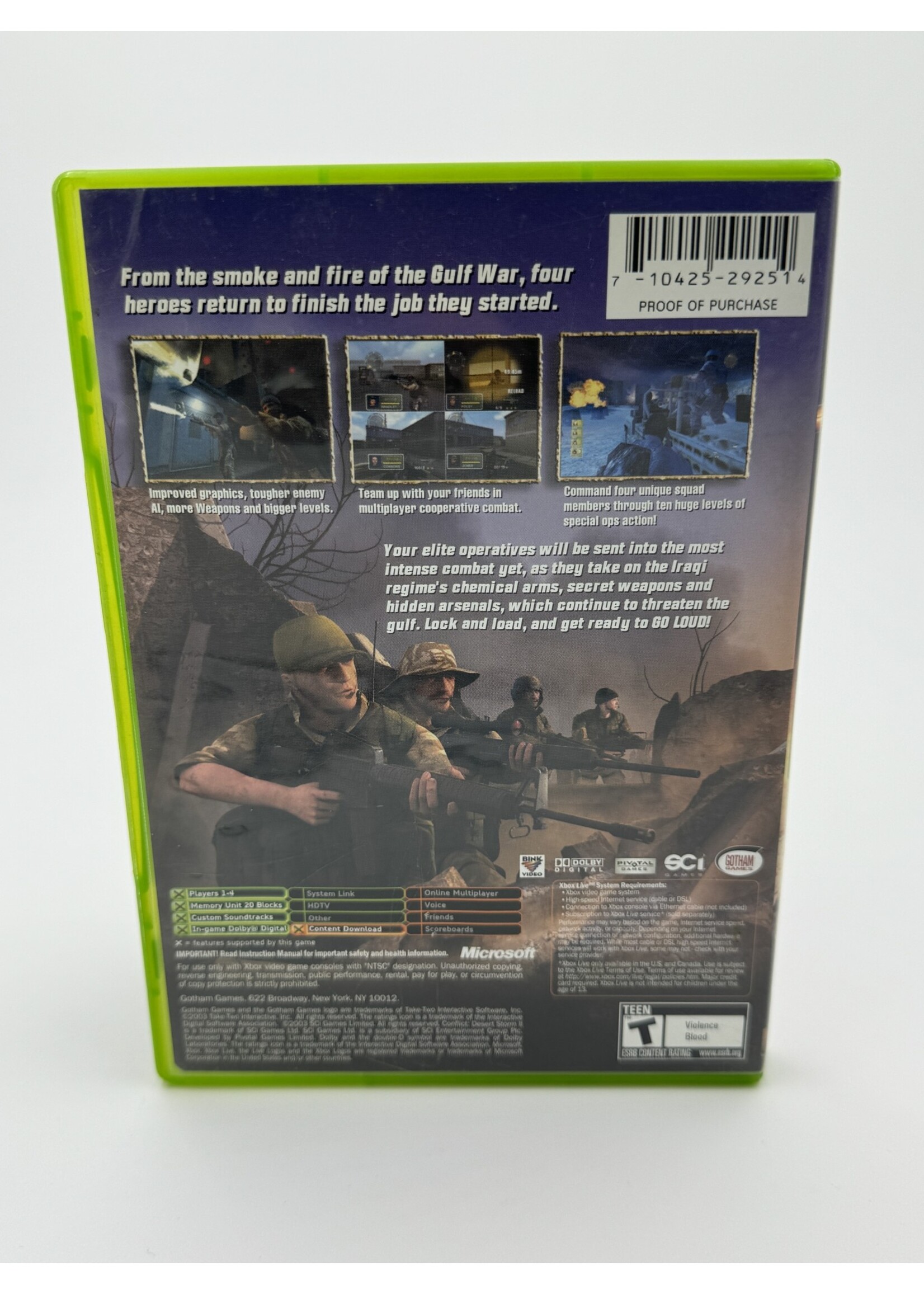 Xbox Conflict Desert Storm 2 Back to Baghdad Xbox