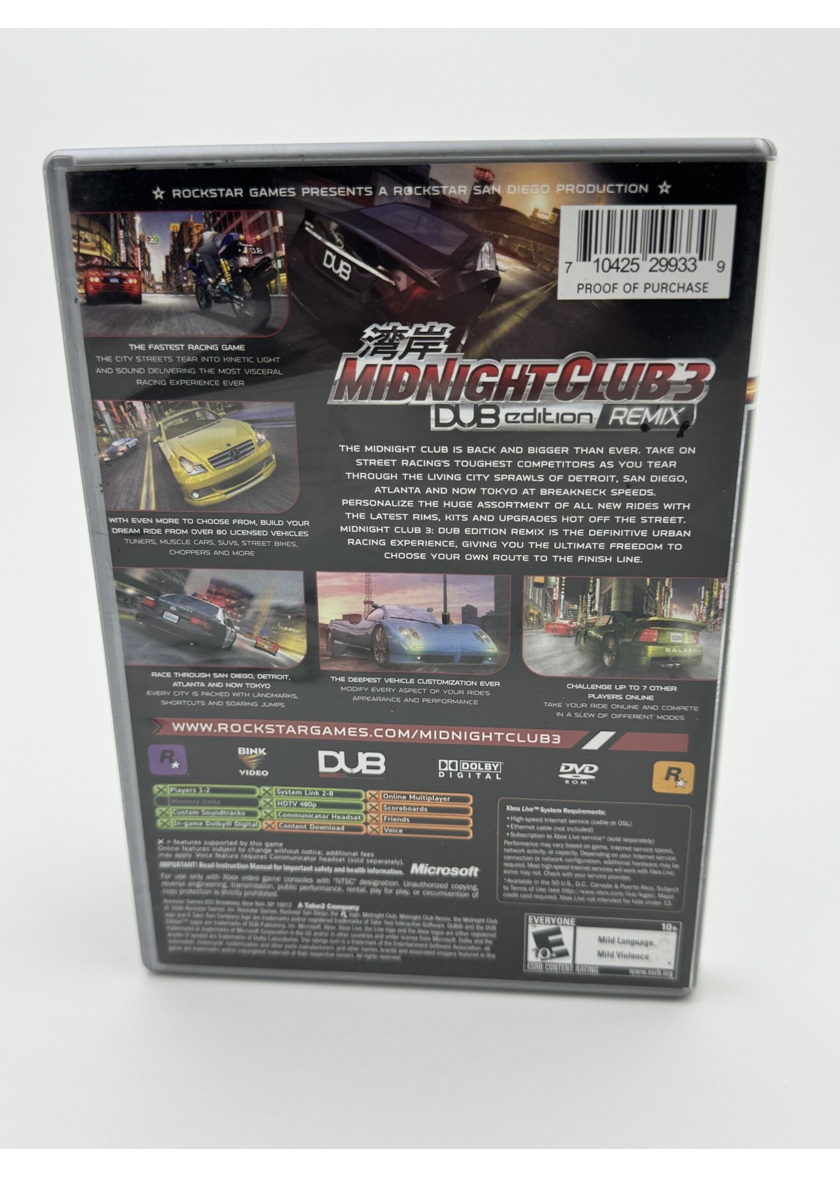 Xbox Midnight Club 3 DUB Edition Remix Xbox