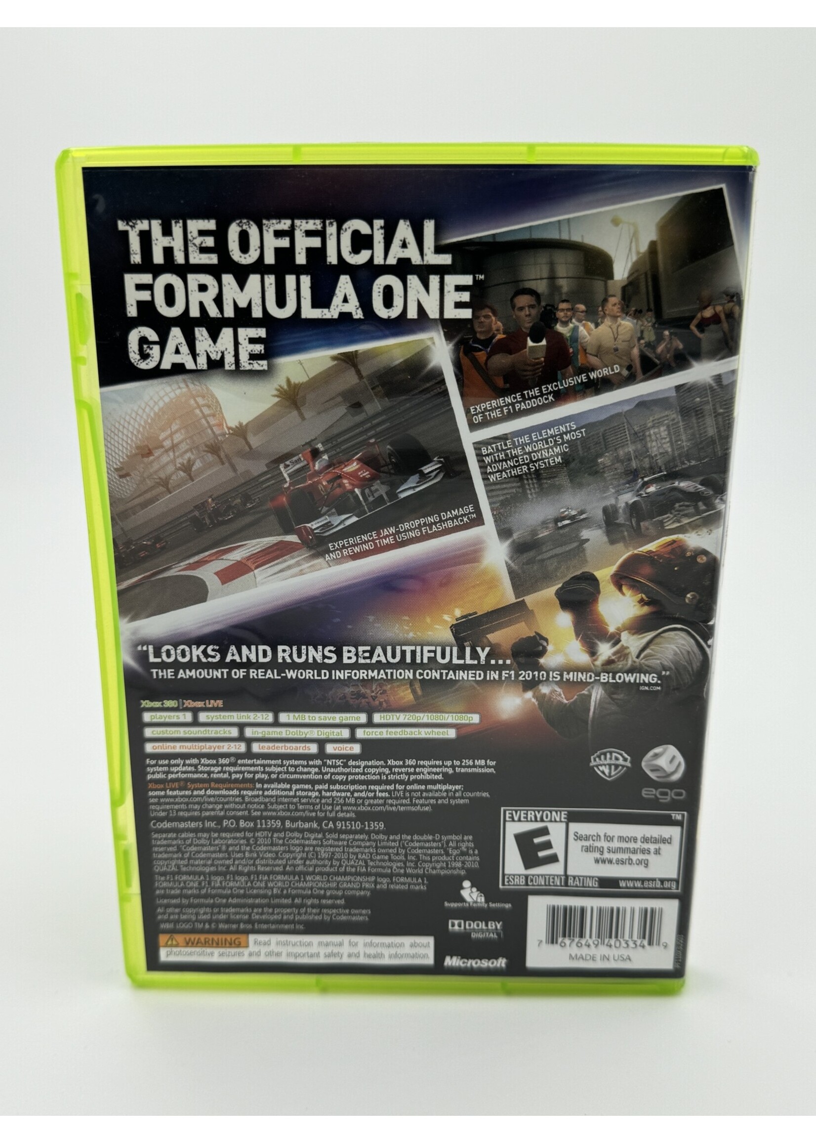 Xbox Formula 1 2010 Xbox 360