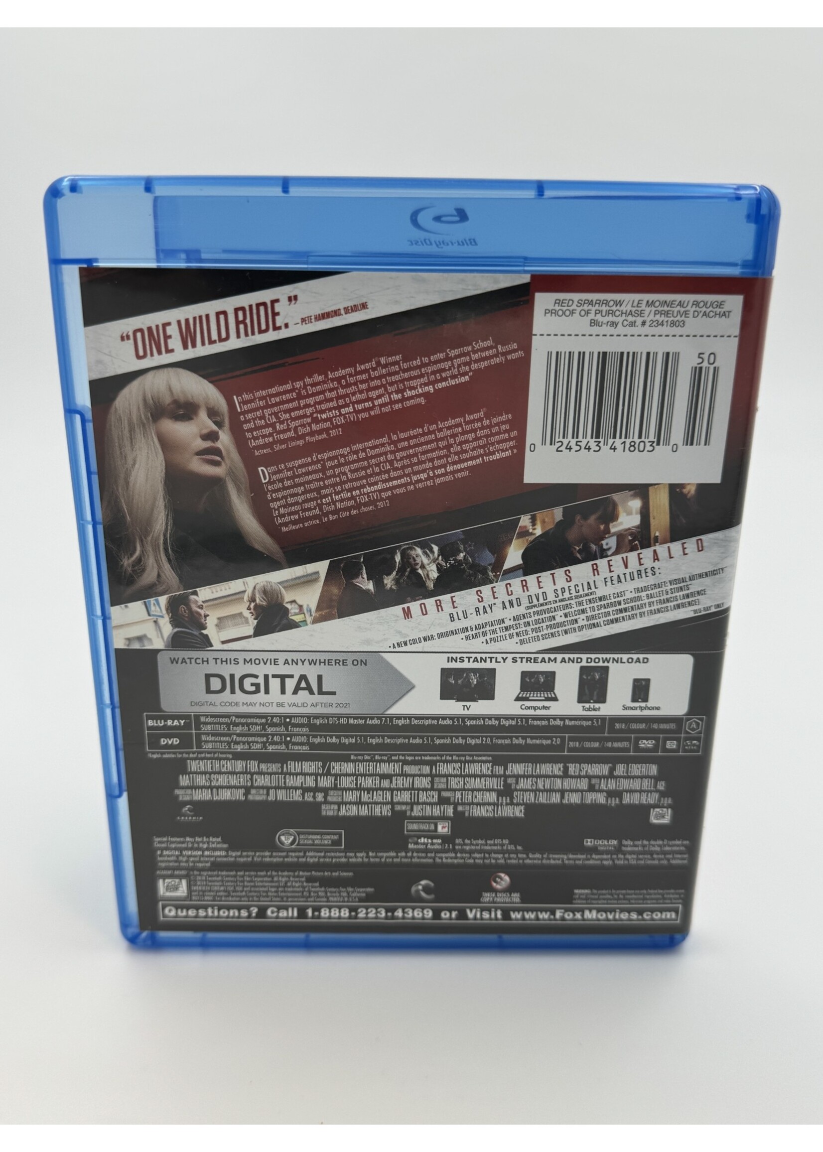 Bluray Red Sparrow Bluray