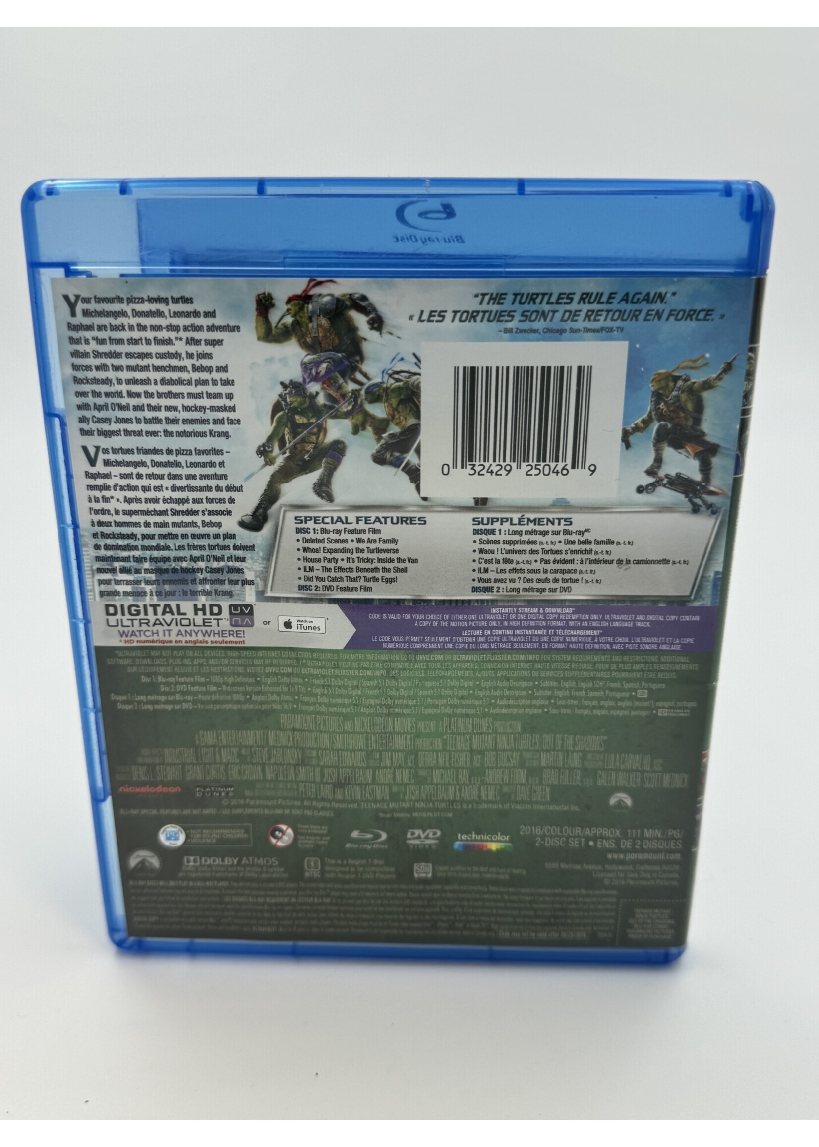 Bluray Teenage Mutant Ninja Turtles Out Of The Shadows Bluray