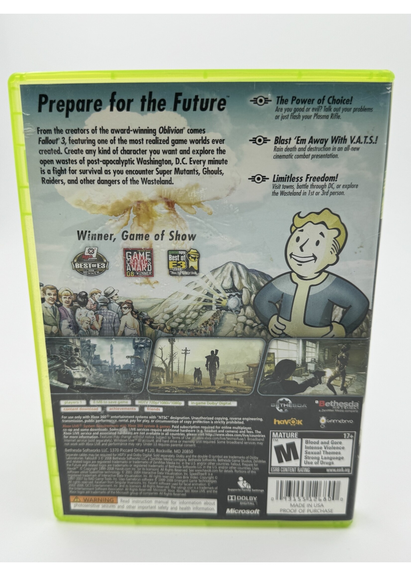Xbox Fallout 3 Platinum Hits Xbox 360