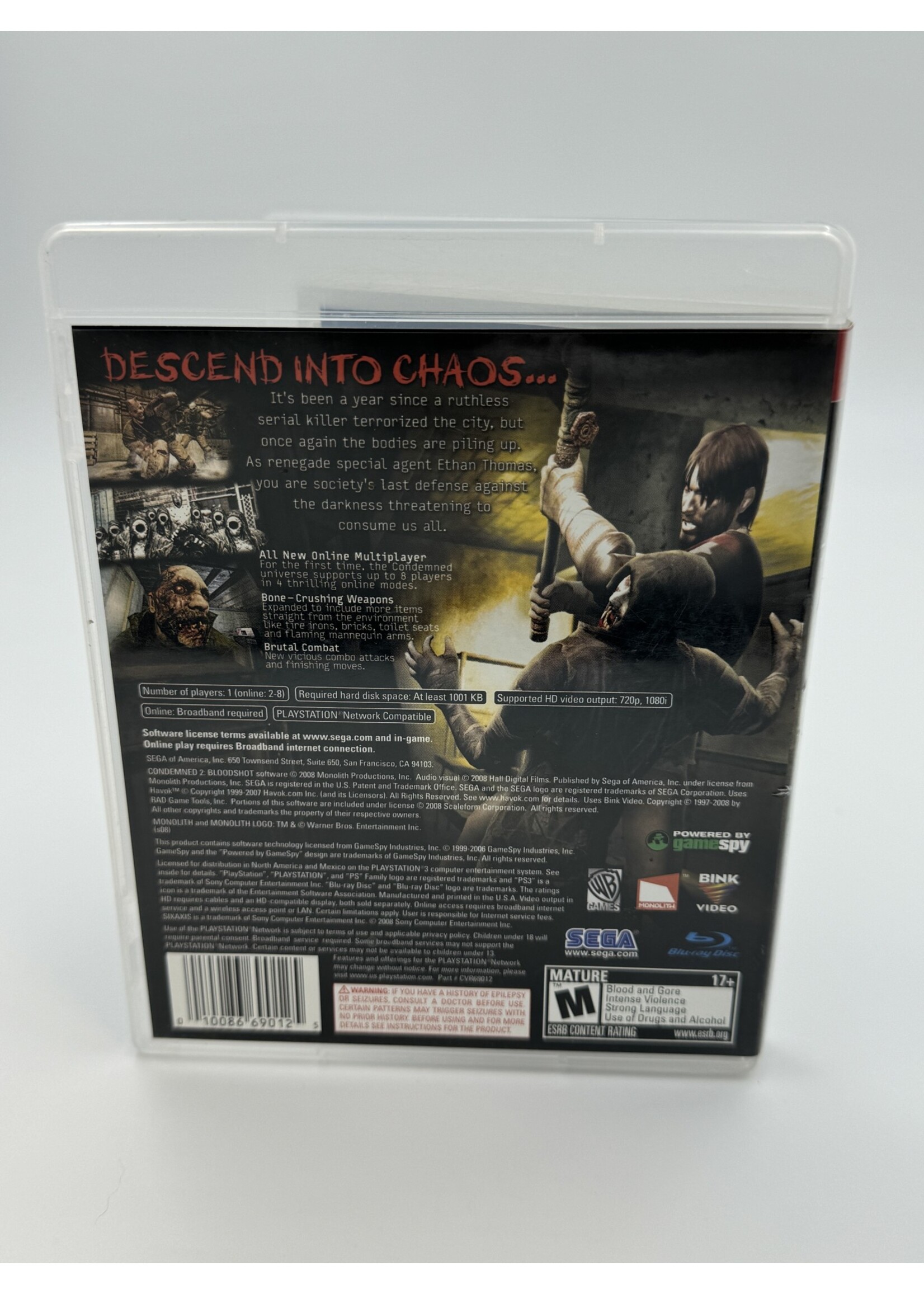 Sony Condemned 2 Bloodshot Ps3