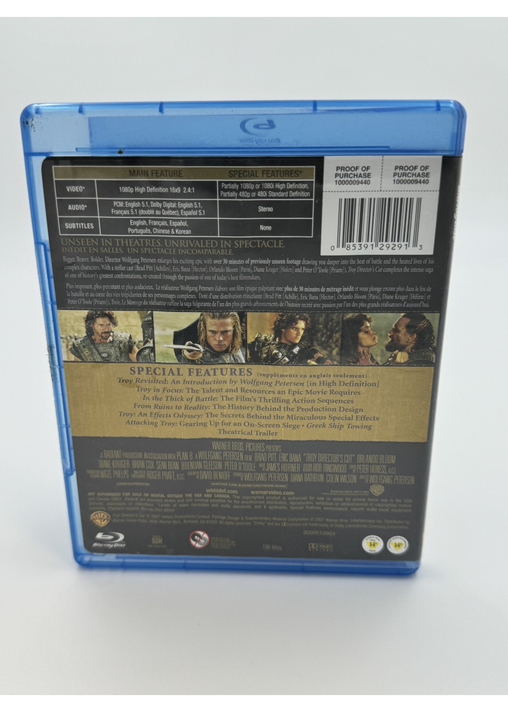 Bluray Troy Directors Cut Special Edition BLURAY