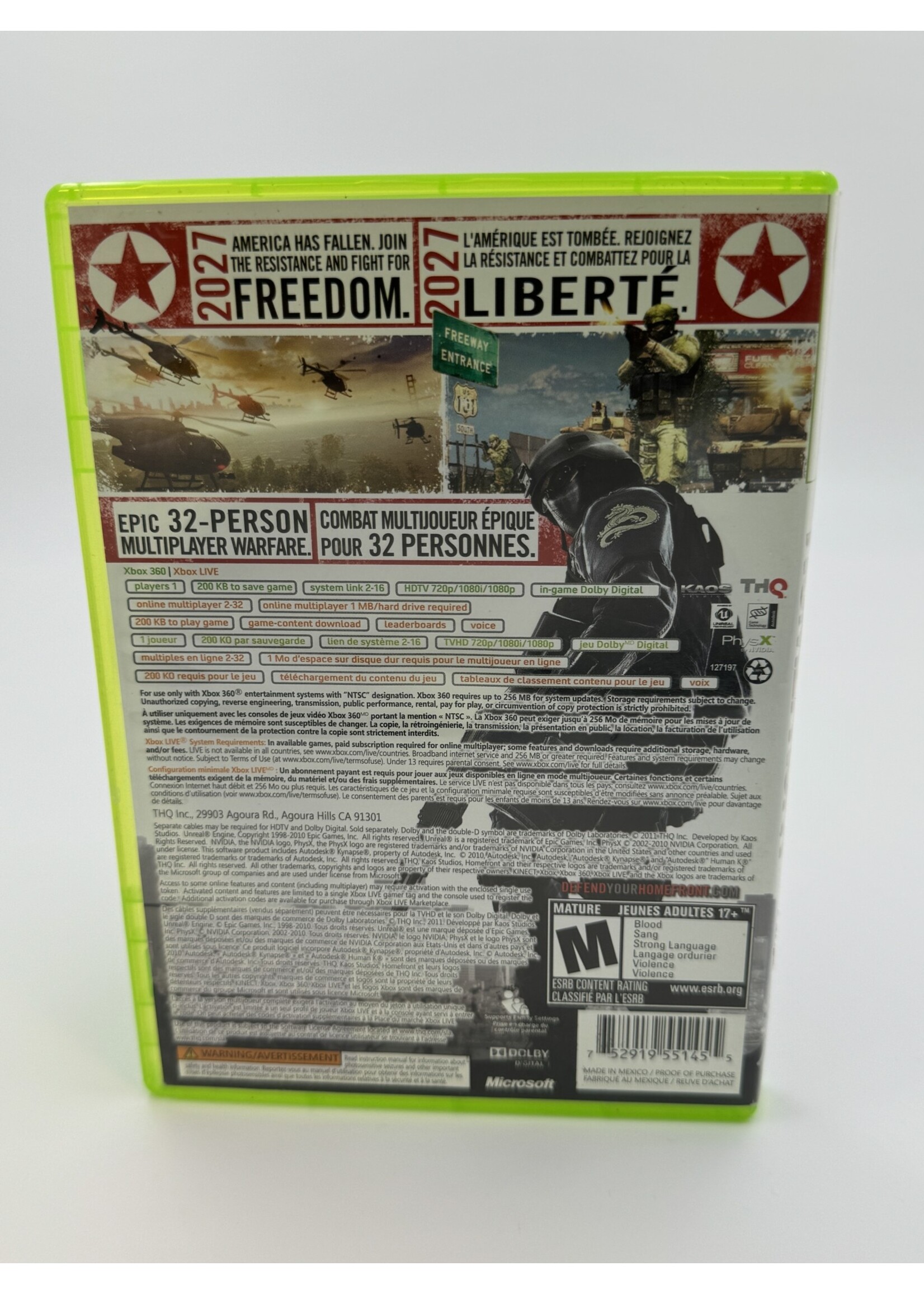 Xbox Homefront Xbox 360