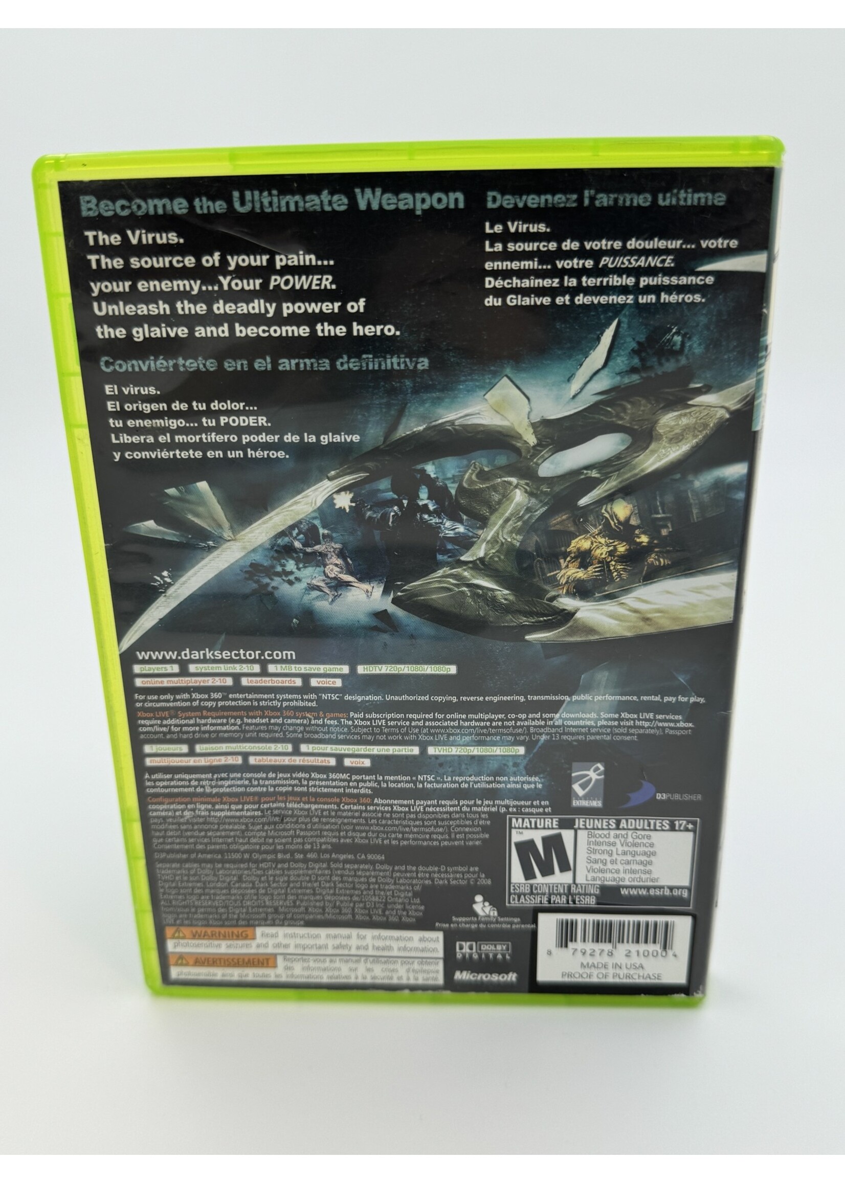 Xbox Dark Sector Xbox 360