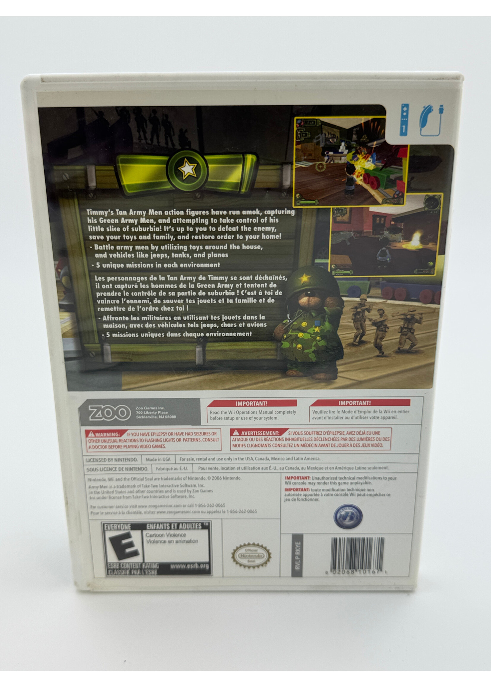 Nintendo Army Men Soldiers Of Misfortune Wii