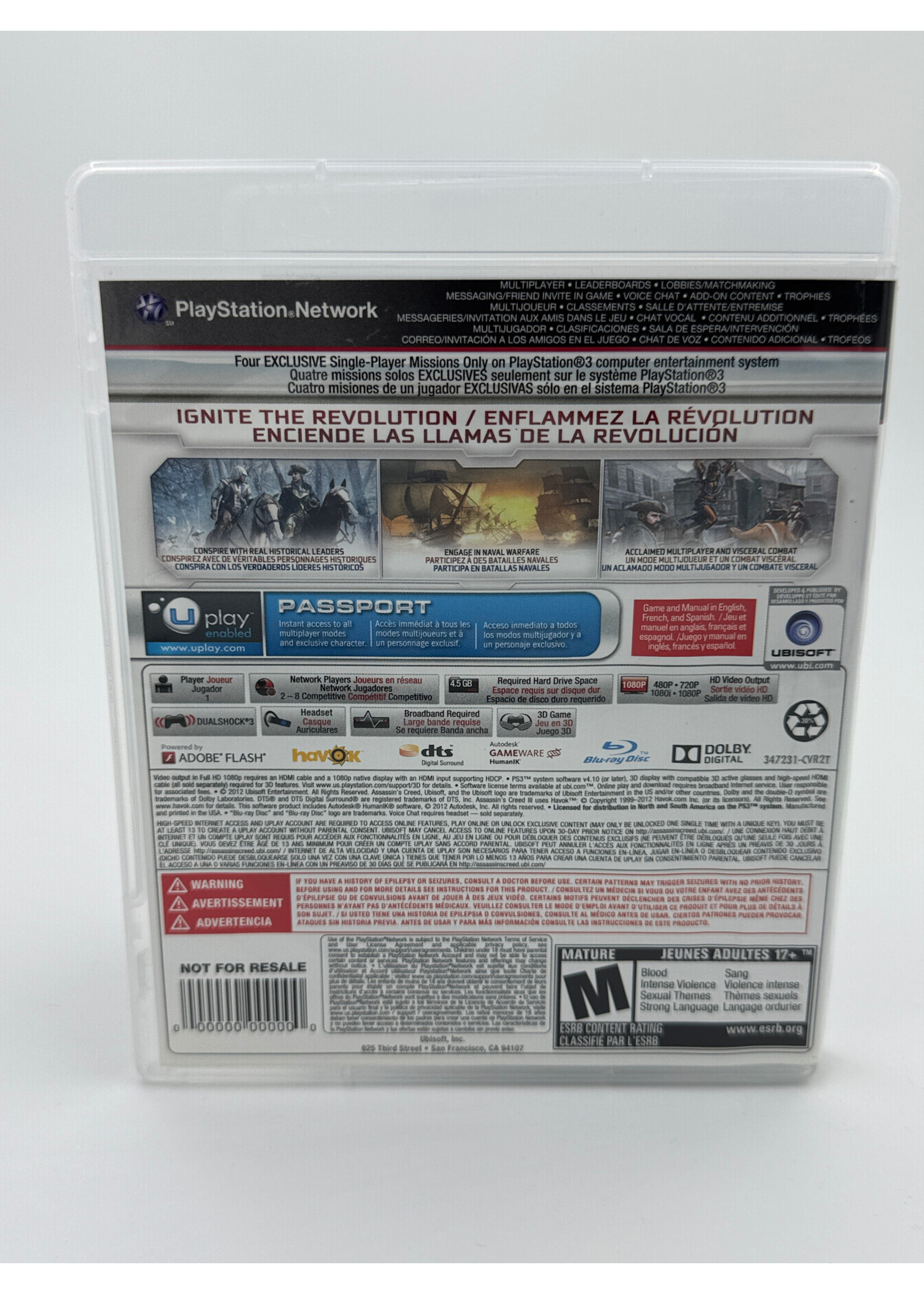 Sony Assassins Creed 3 Ps3