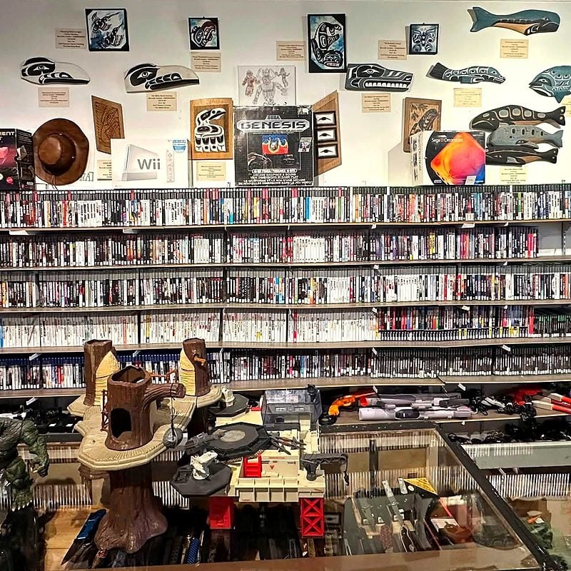 Wall of retro and new video games