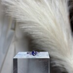 Purple with Silver Diamond Ring