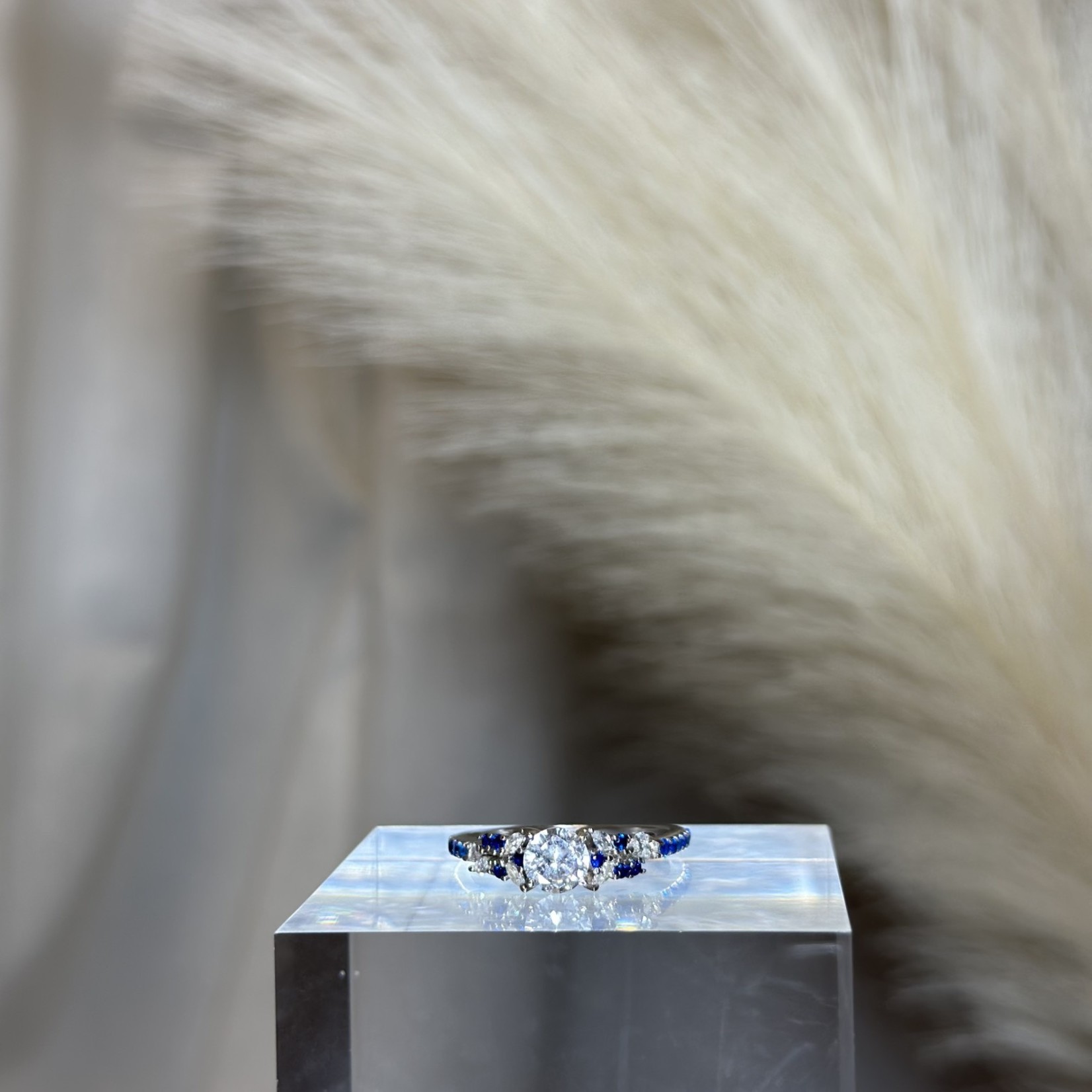 Diamond with Blue Ring