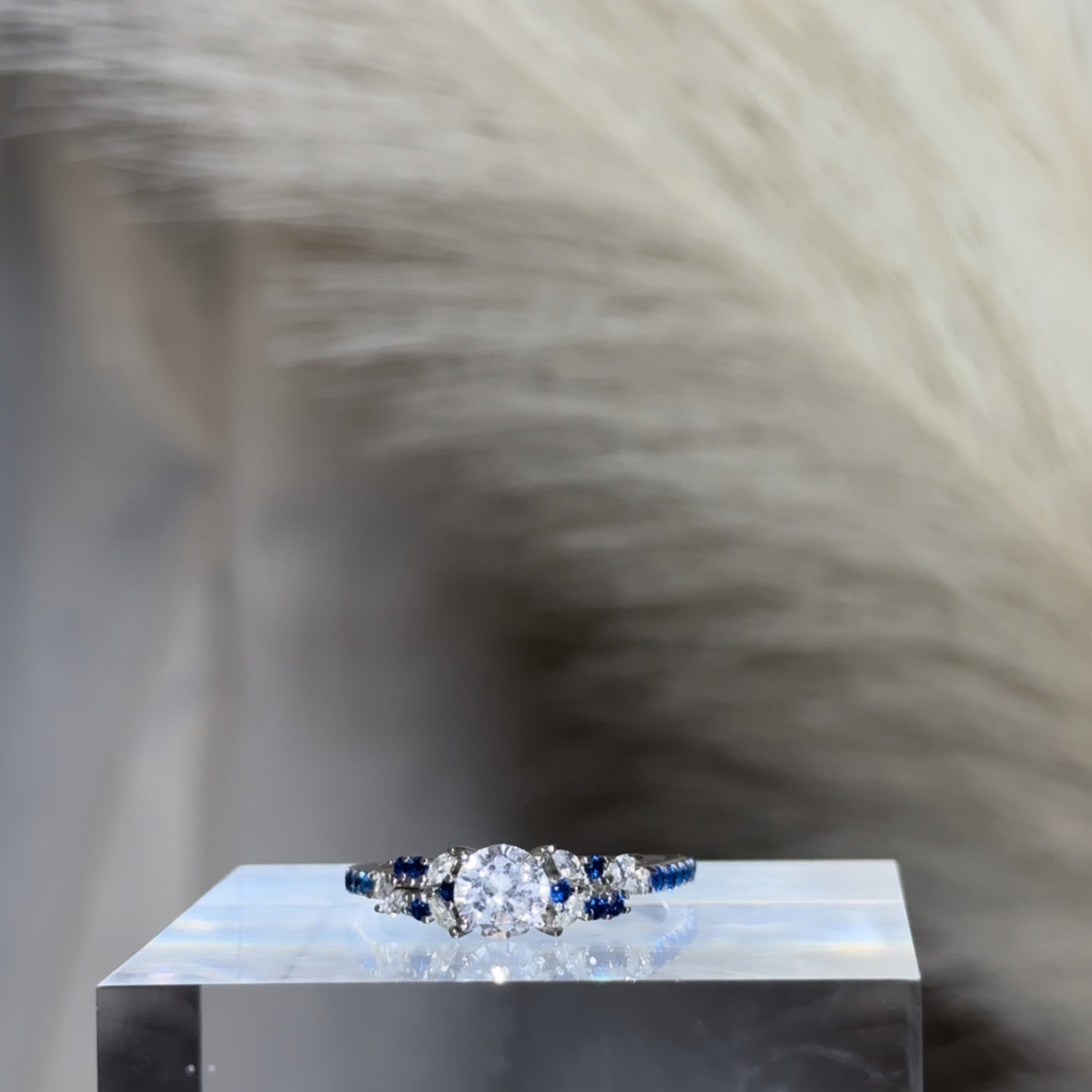 Diamond with Blue Ring