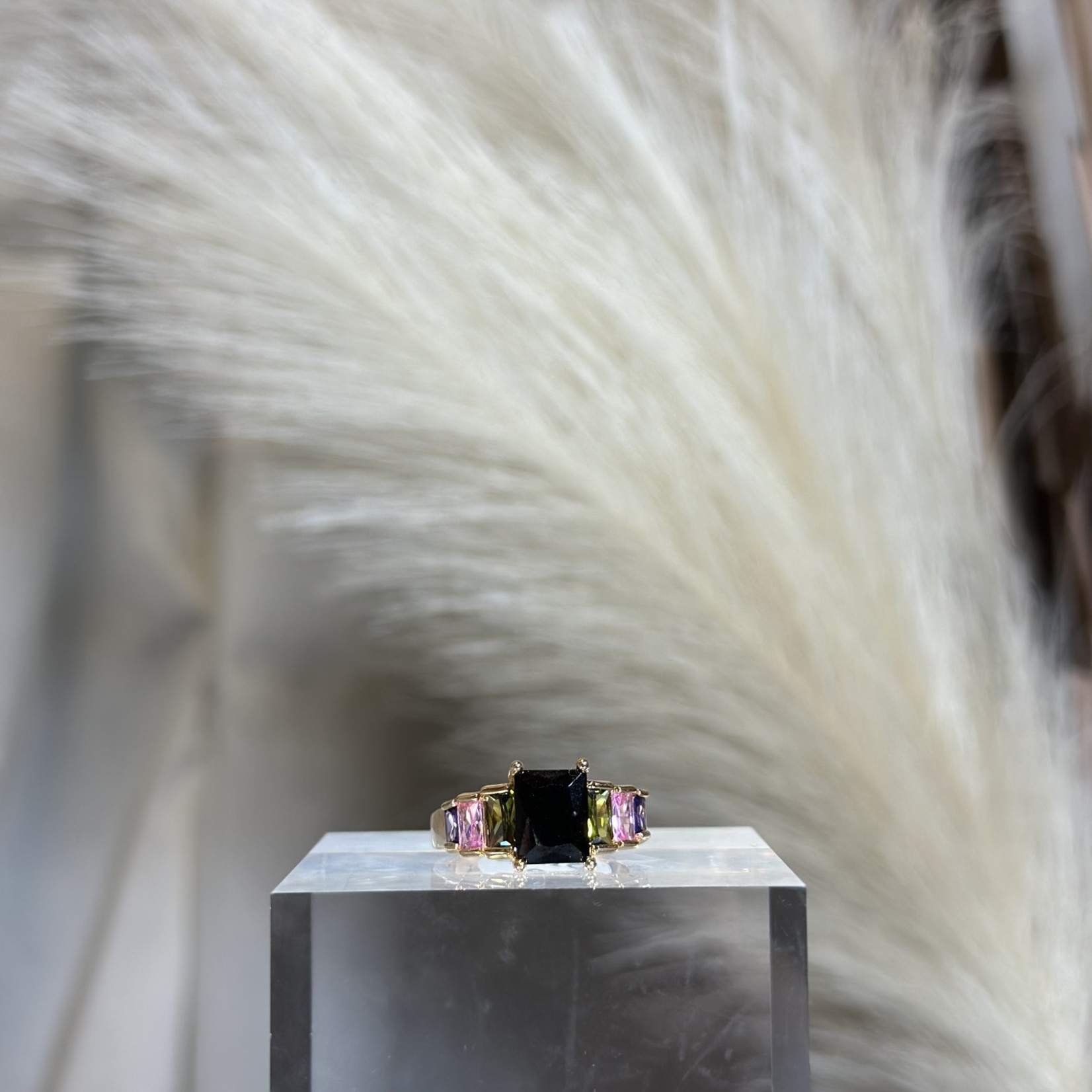 Black Square Diamond Ring