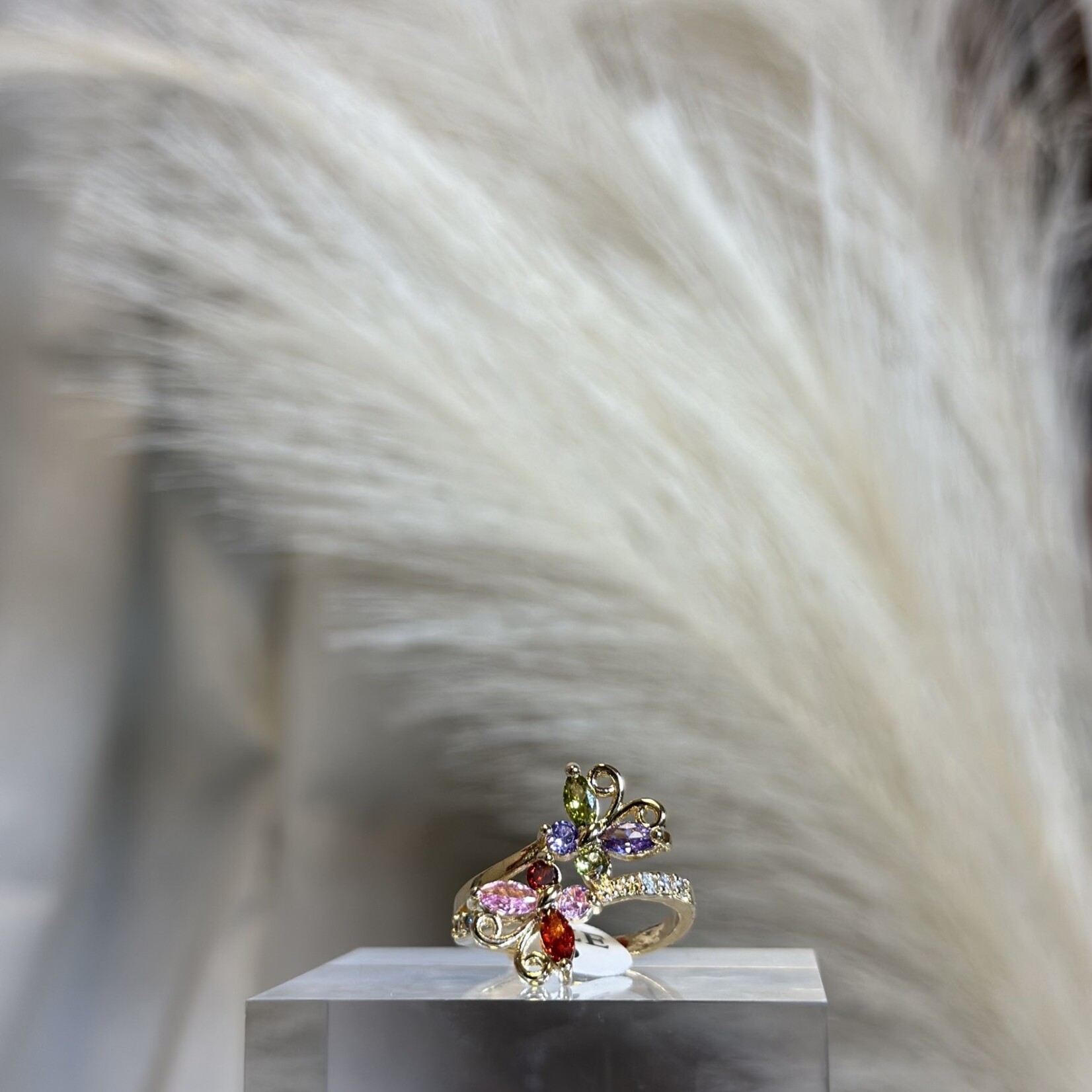 Multicolor Butterflies Ring