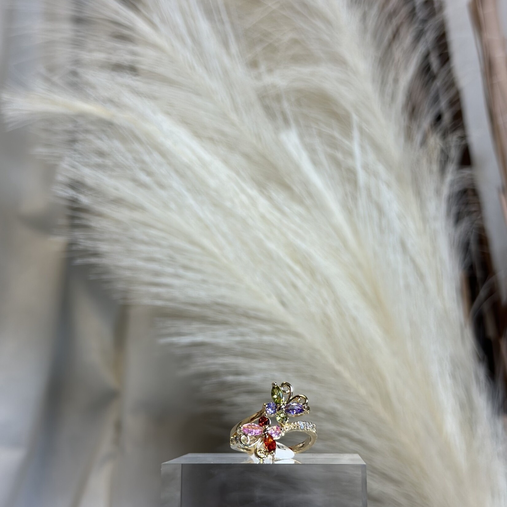 Multicolor Butterflies Ring