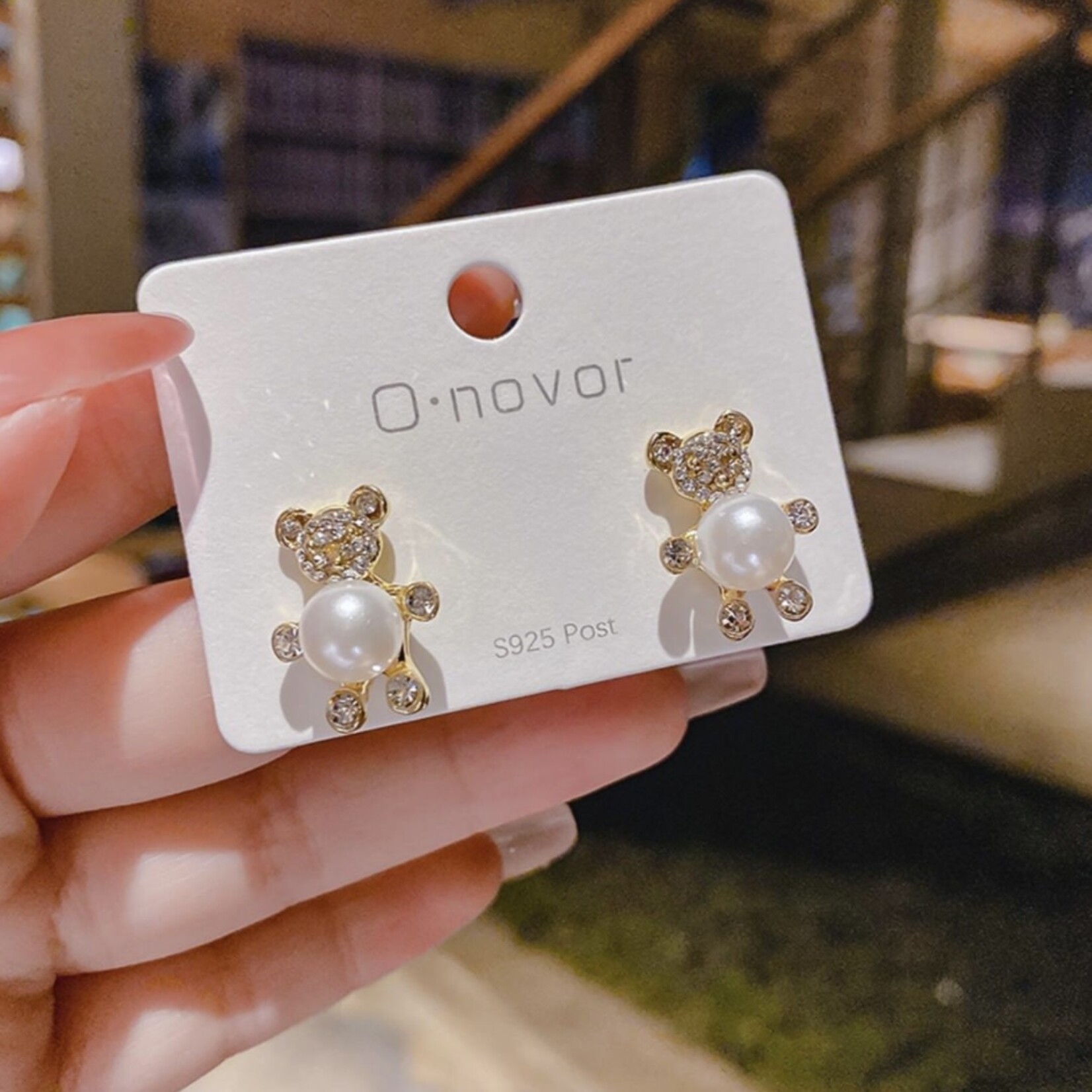 Bears with Pearl Earrings