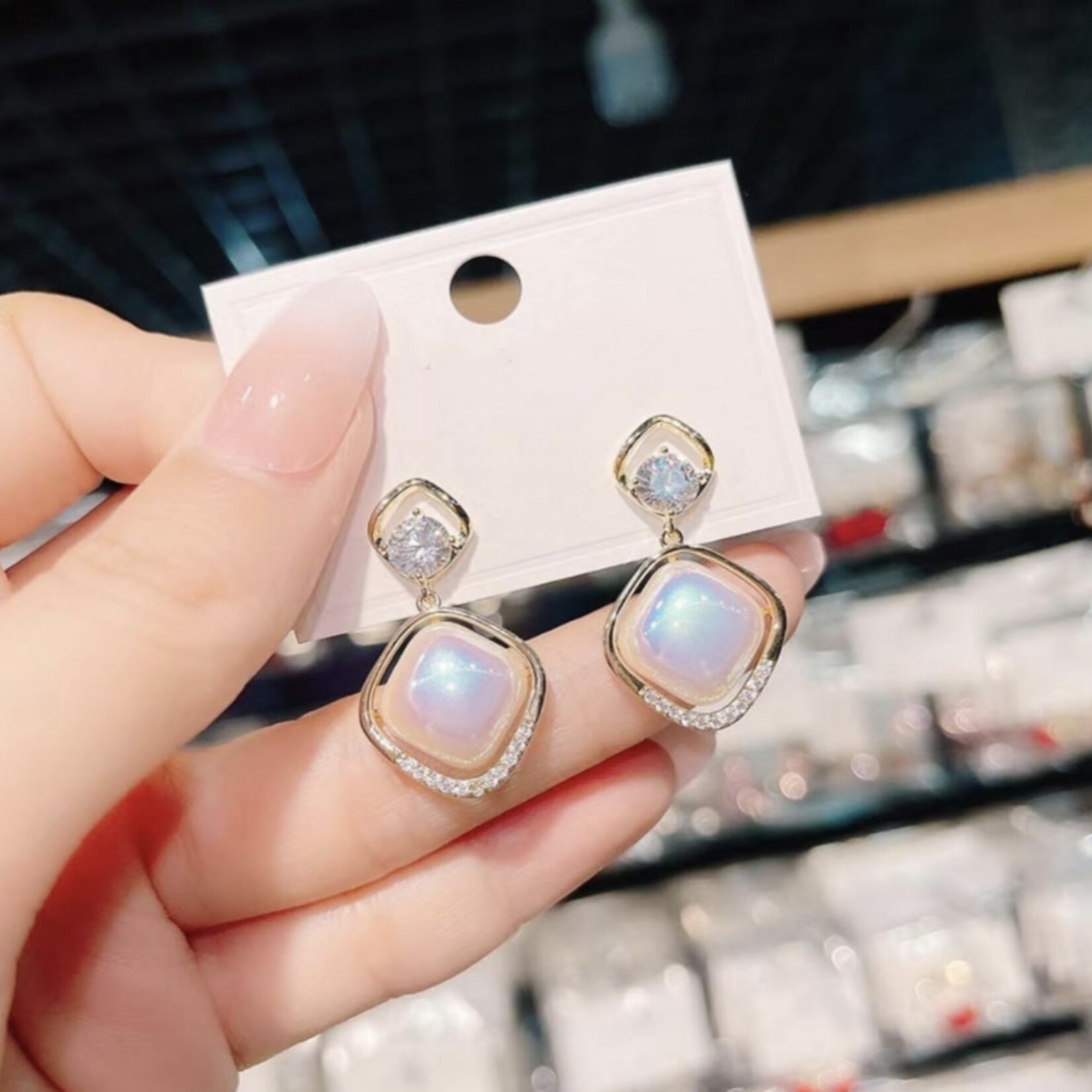 Gold with Pear Shape Pearl Earrings