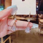Long Gold Earrings with Diamonds