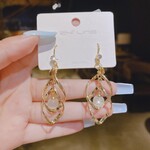 Spiral Gold Earrings with Pearls