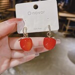 Red Shiny Apple Earrings