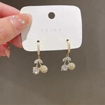 Gold and Diamond Cherry Earrings