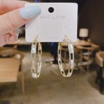 Gold Hoops with Diamond Earrings