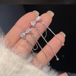 Long Diamond Bow Earrings