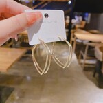 Gold with Diamond Shape Hoops