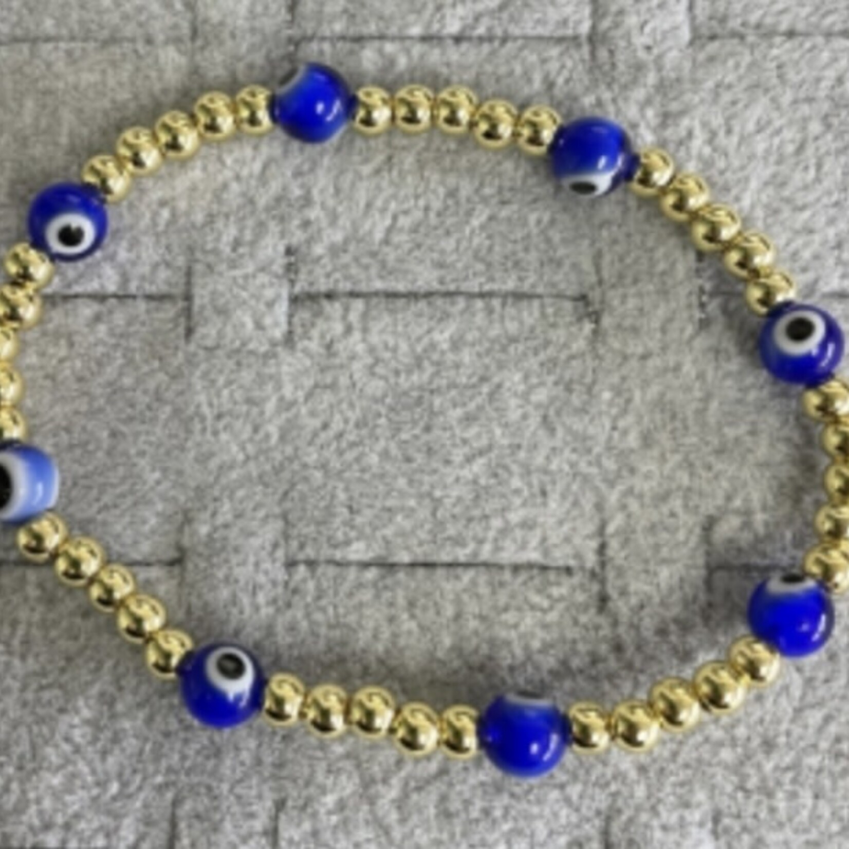 Blue Evil Eye with Gold Bracelet