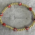 Red Evil Eye with Gold Bracelet